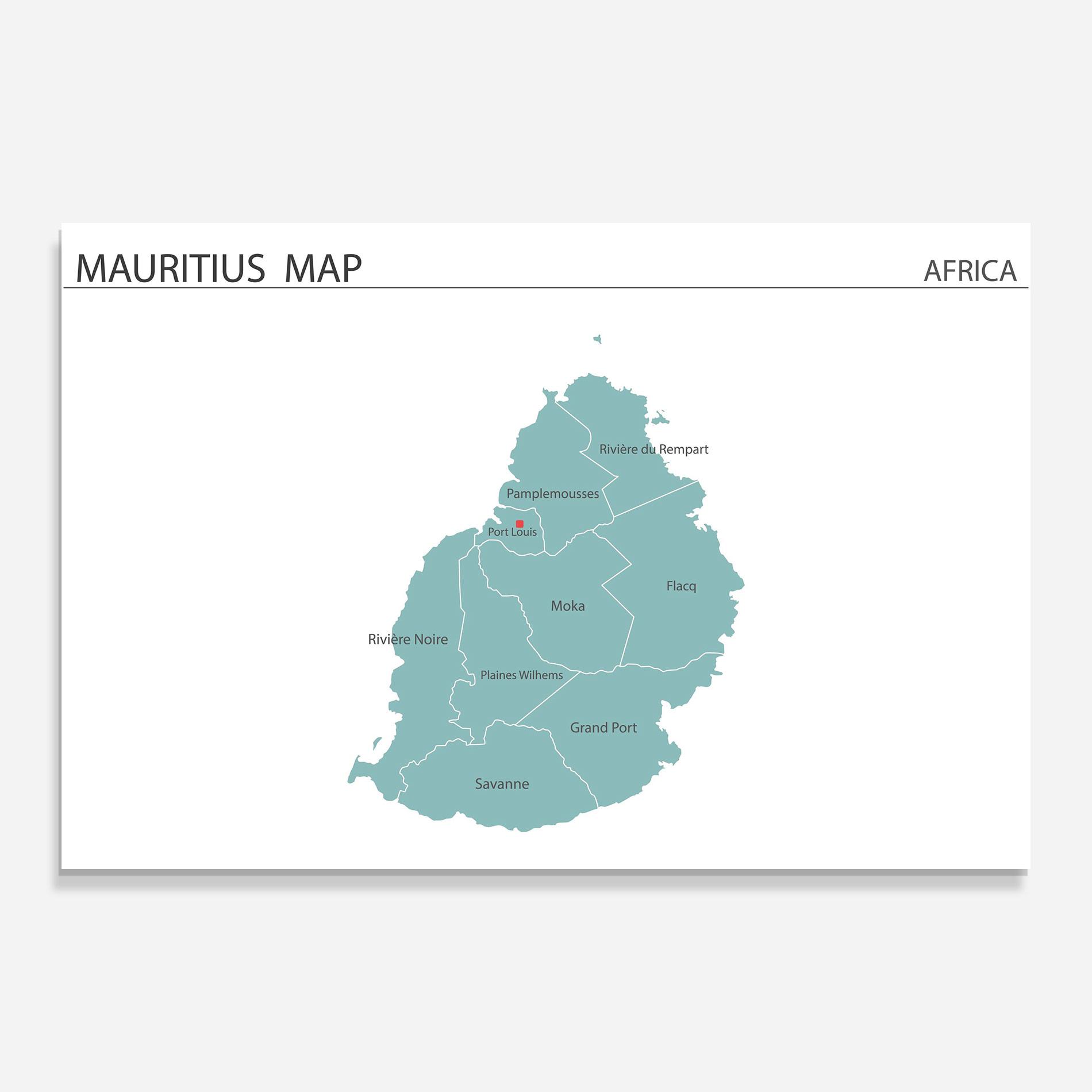 Obraz na Szkle Mauritius Map mockup 0