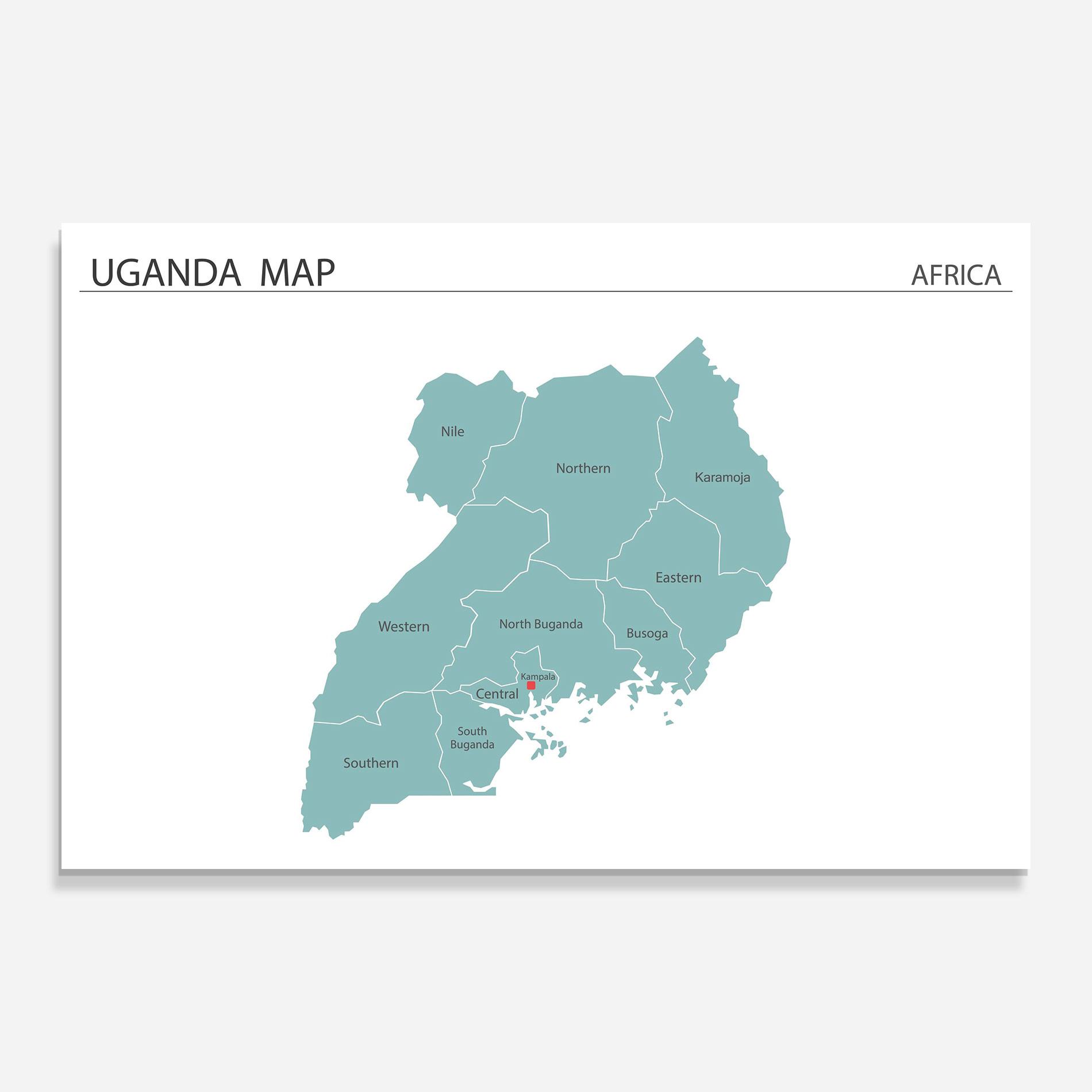 Obraz na Szkle Uganda Map mockup 0