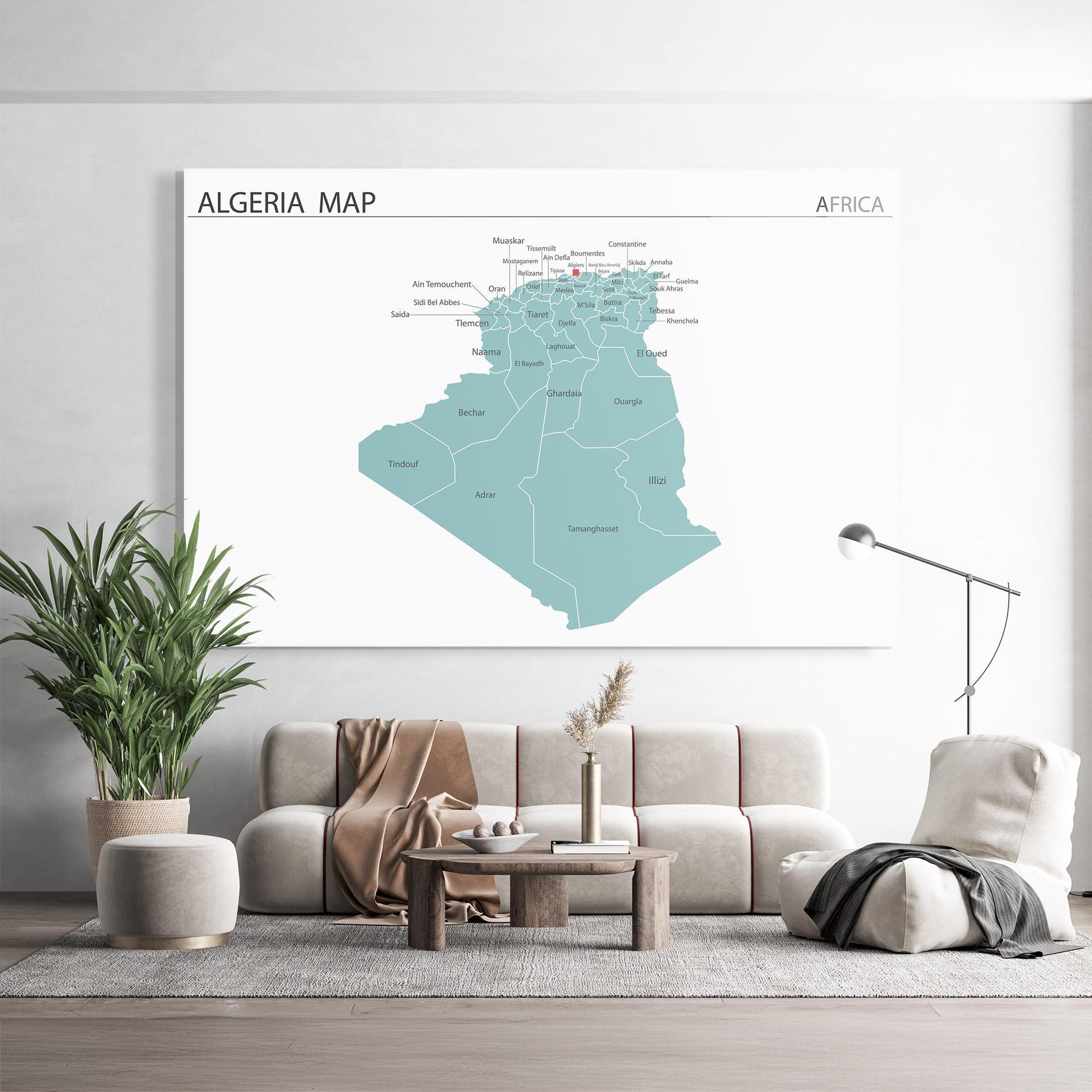 Obraz na Szkle Algeria Map mockup 9