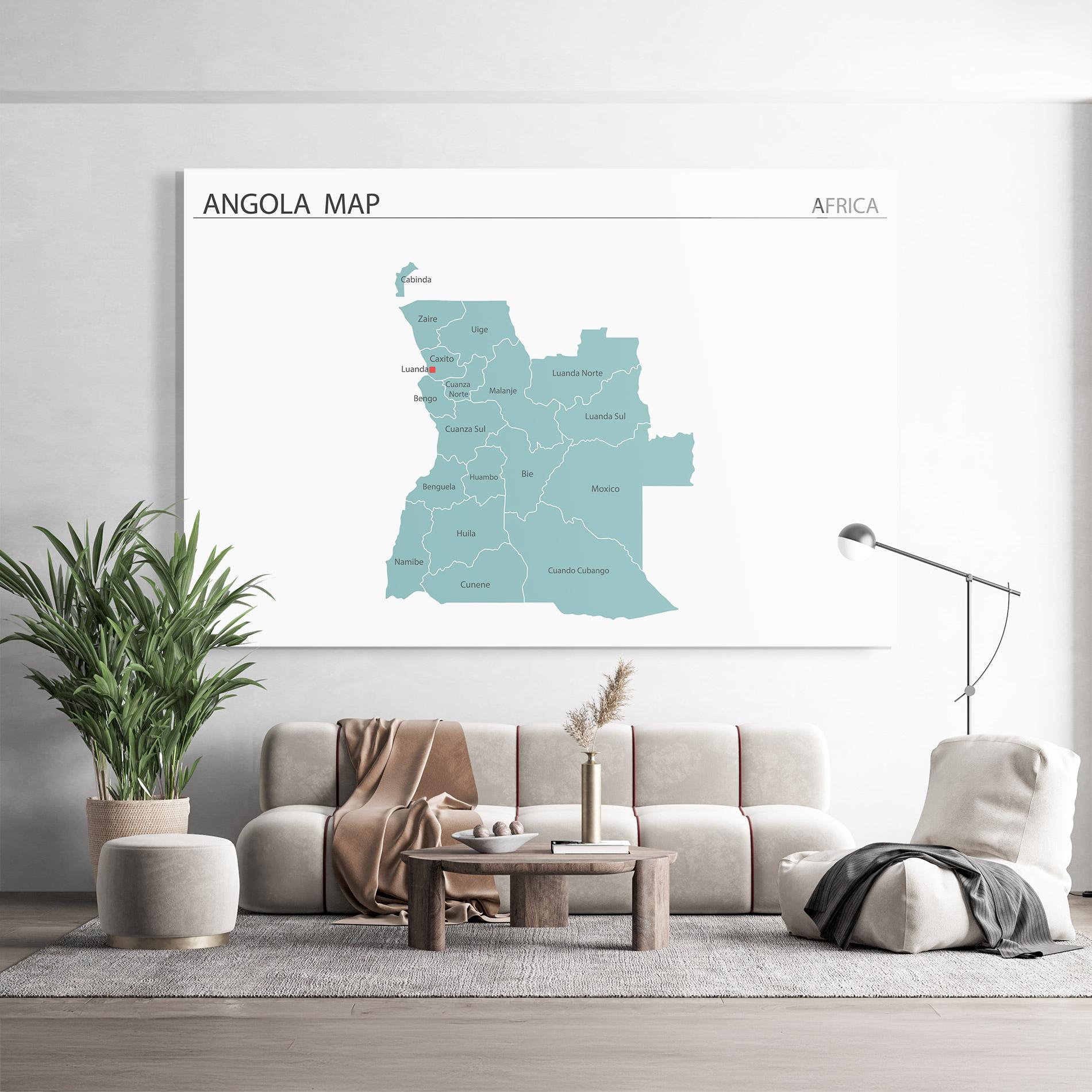 Obraz na Szkle Angola Map mockup 9