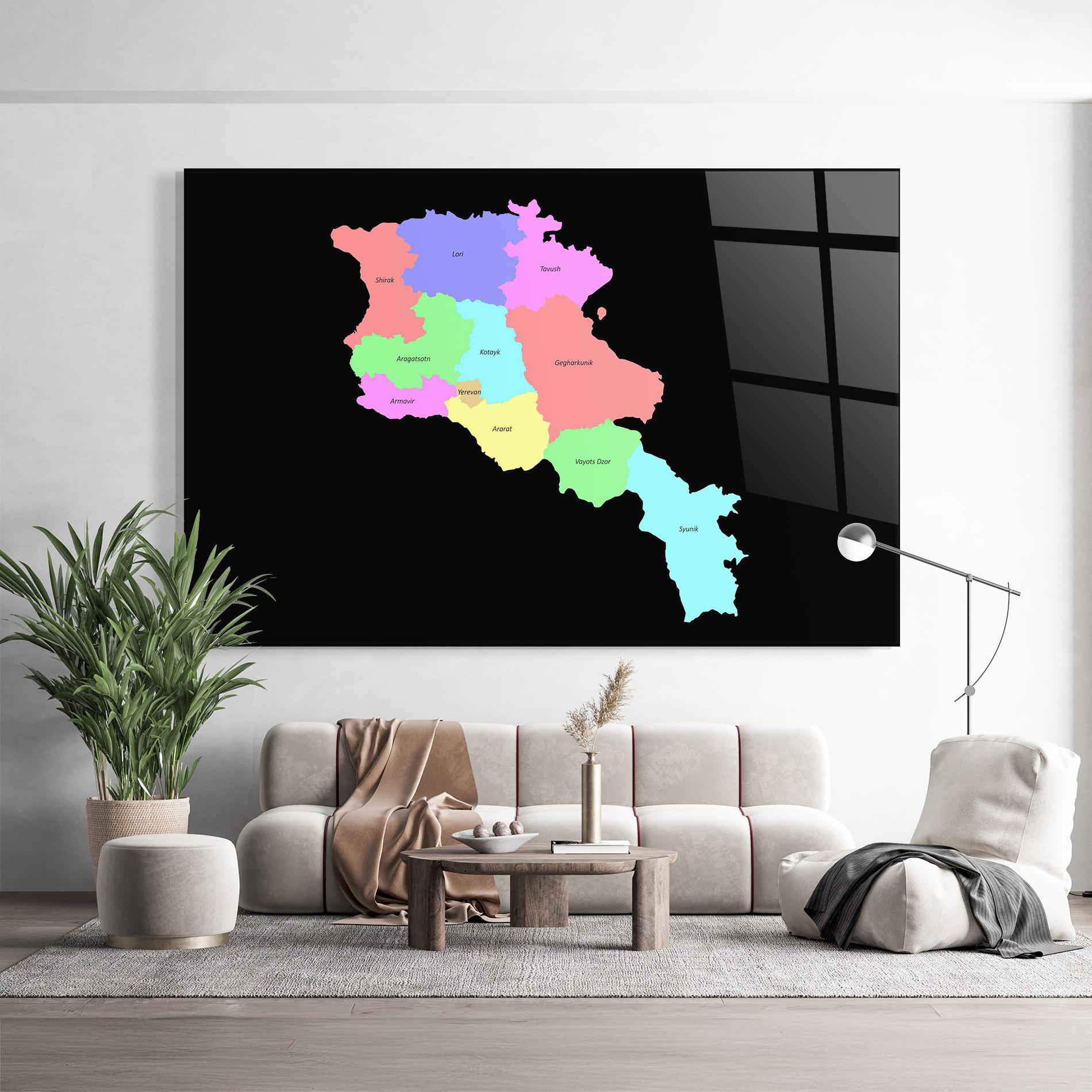 Obraz na Szkle Armenia Map mockup 9