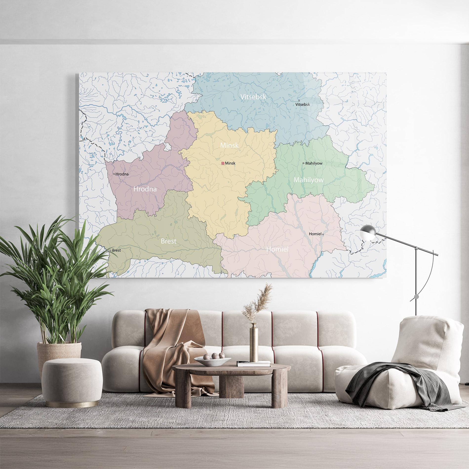 Obraz na Szkle Belarus Map mockup 9