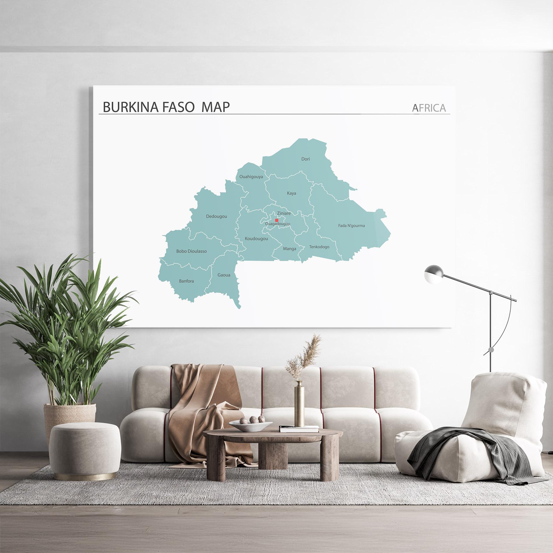 Obraz na Szkle Burkina Faso Map mockup 9