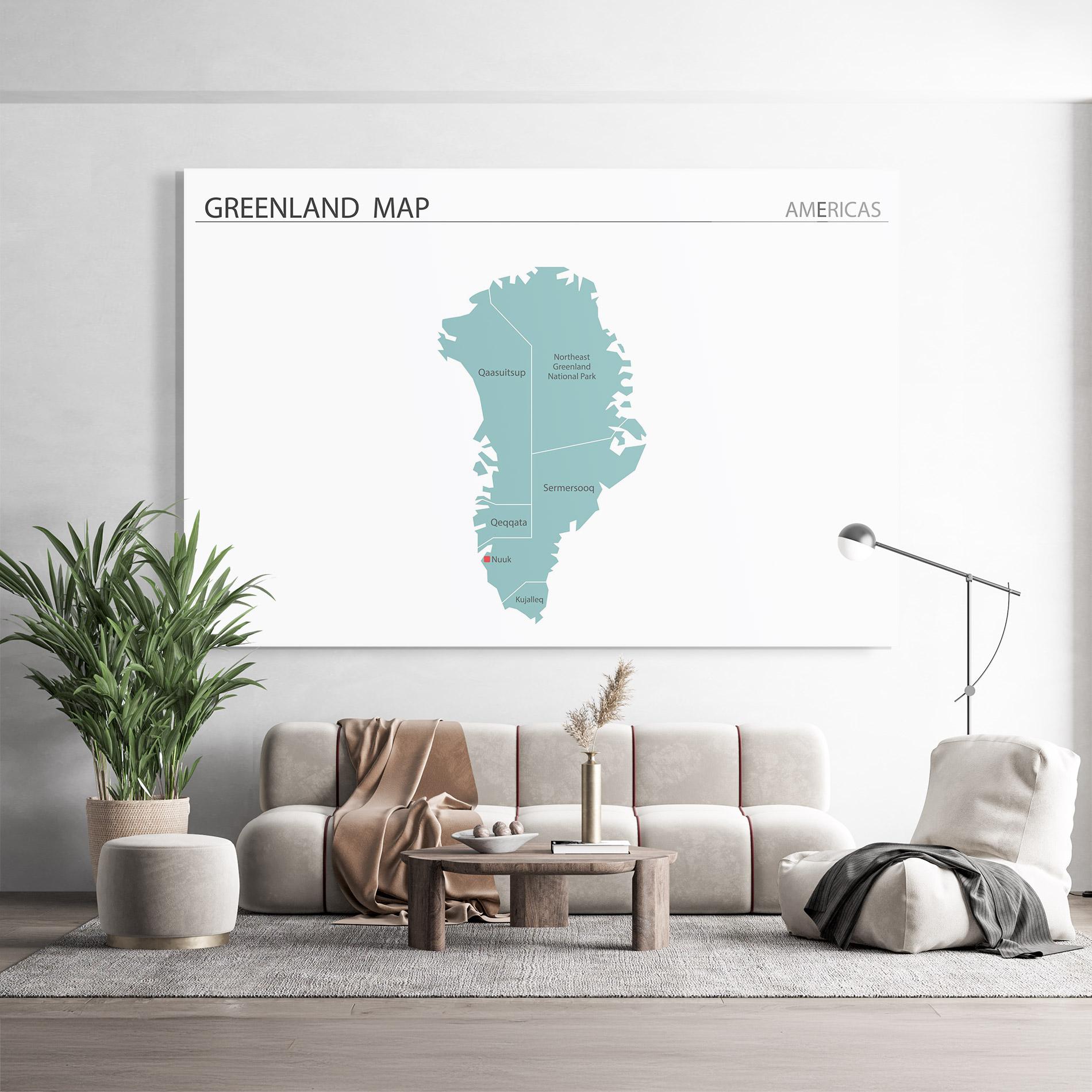 Obraz na Szkle Greenland Map mockup 9