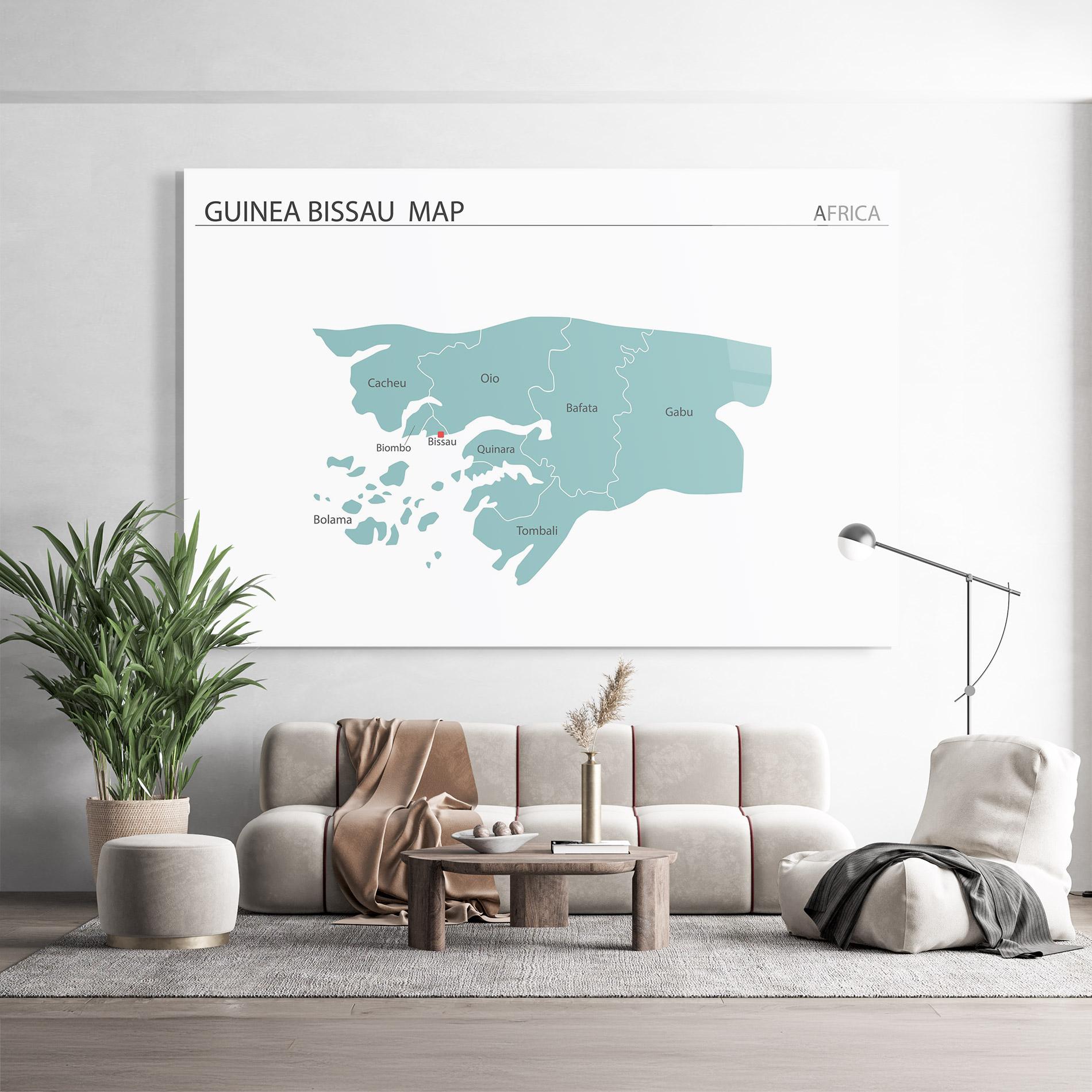 Obraz na Szkle Guinea Bissau Map mockup 9