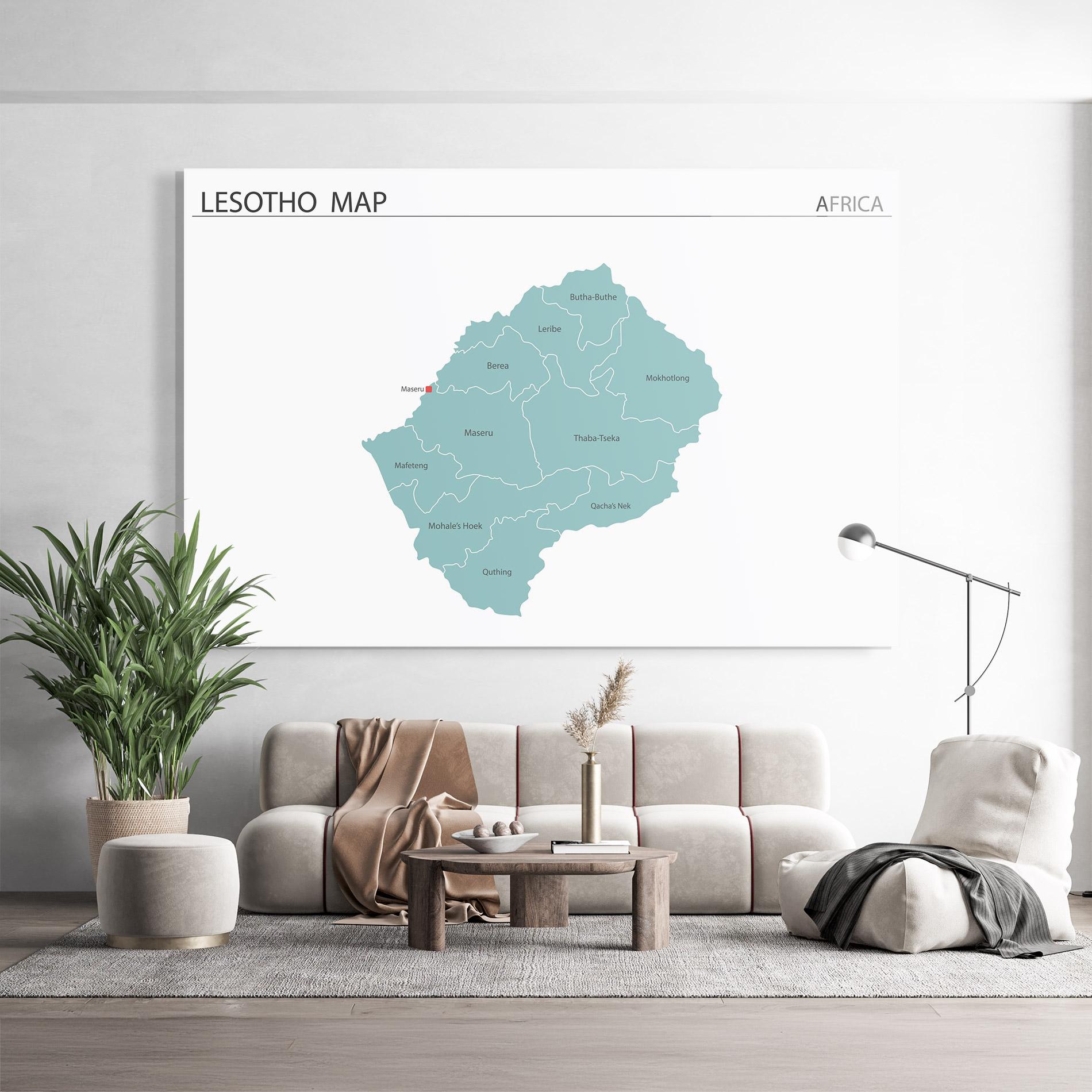 Obraz na Szkle Lesotho Map mockup 9