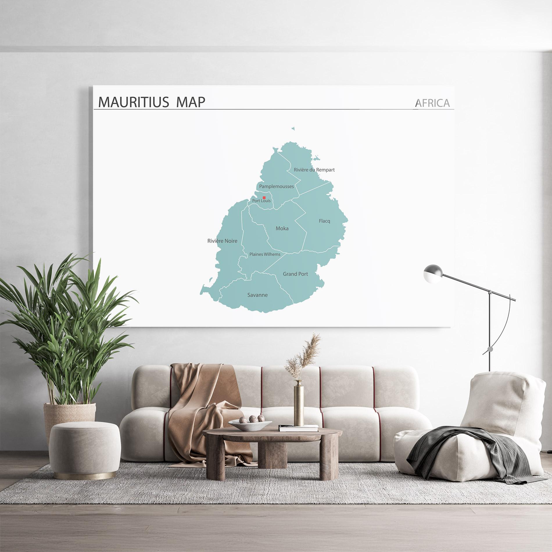 Obraz na Szkle Mauritius Map mockup 9