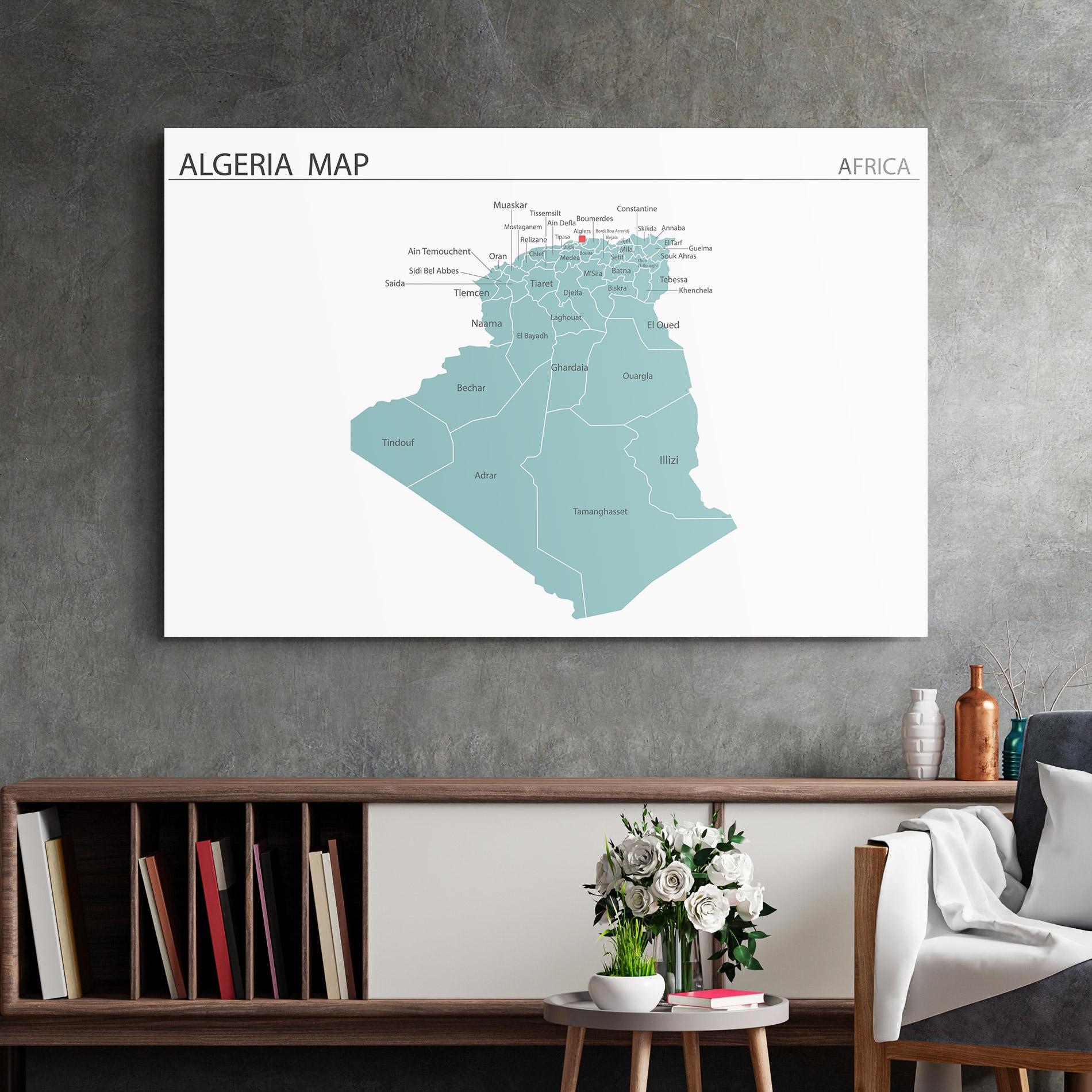 Obraz na Szkle Algeria Map mockup 2