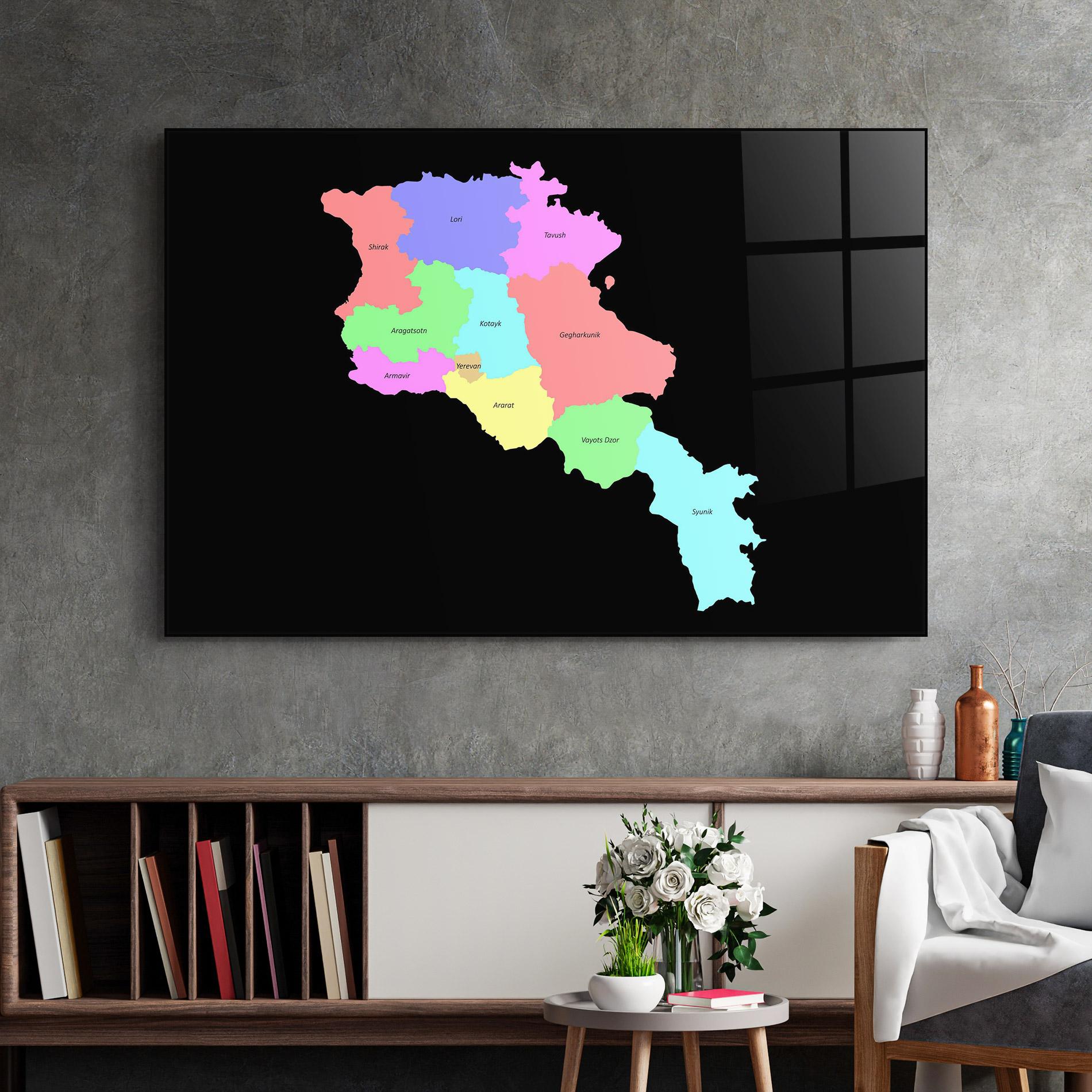 Obraz na Szkle Armenia Map mockup 2