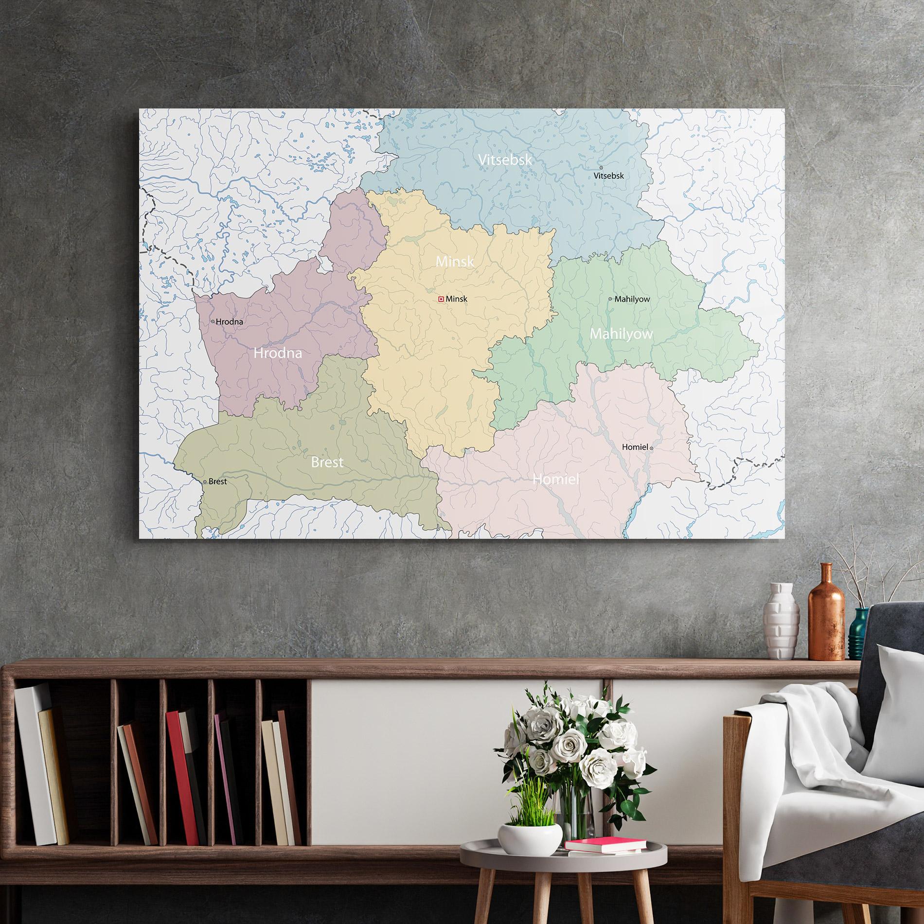 Obraz na Szkle Belarus Map mockup 2