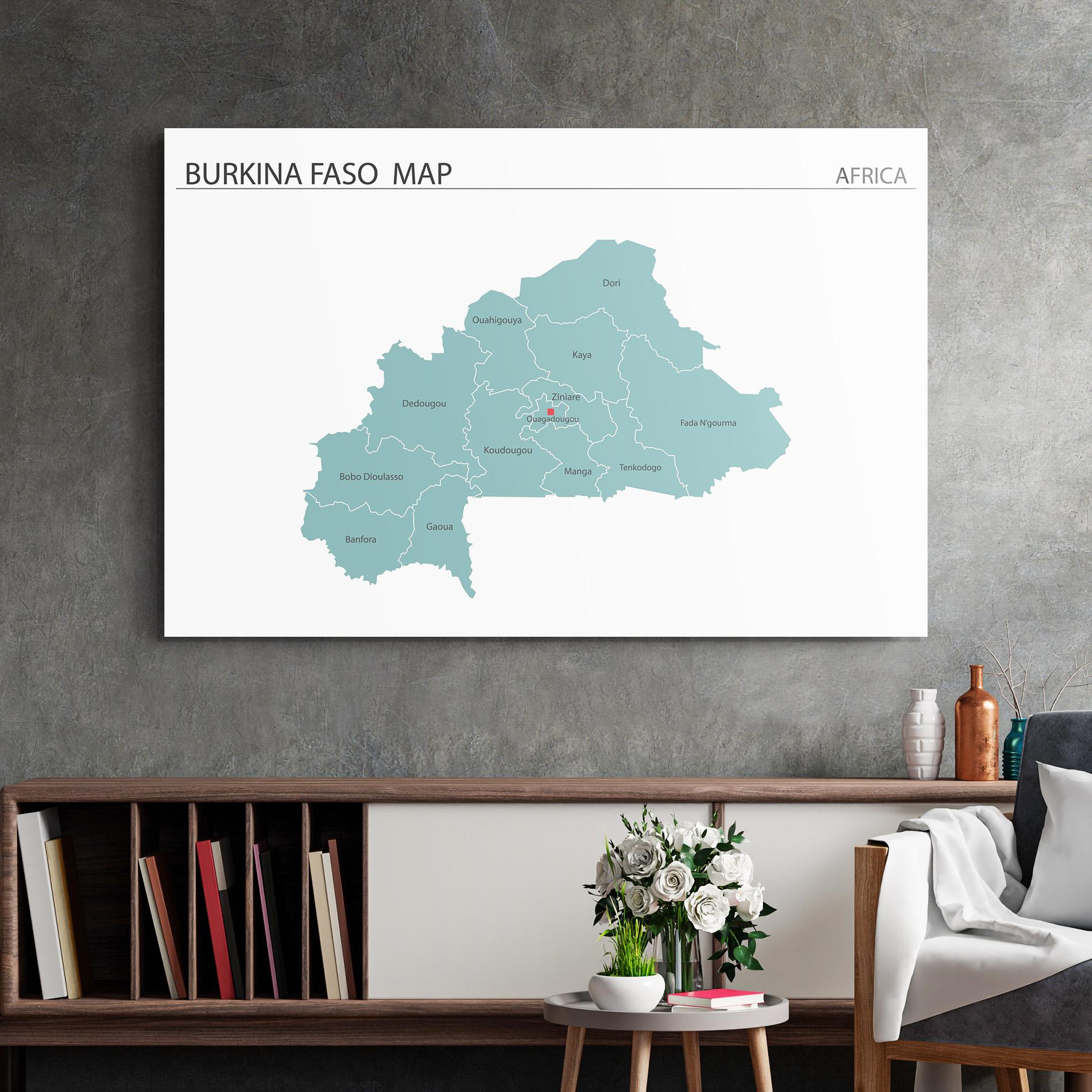 Obraz na Szkle Burkina Faso Map mockup 2