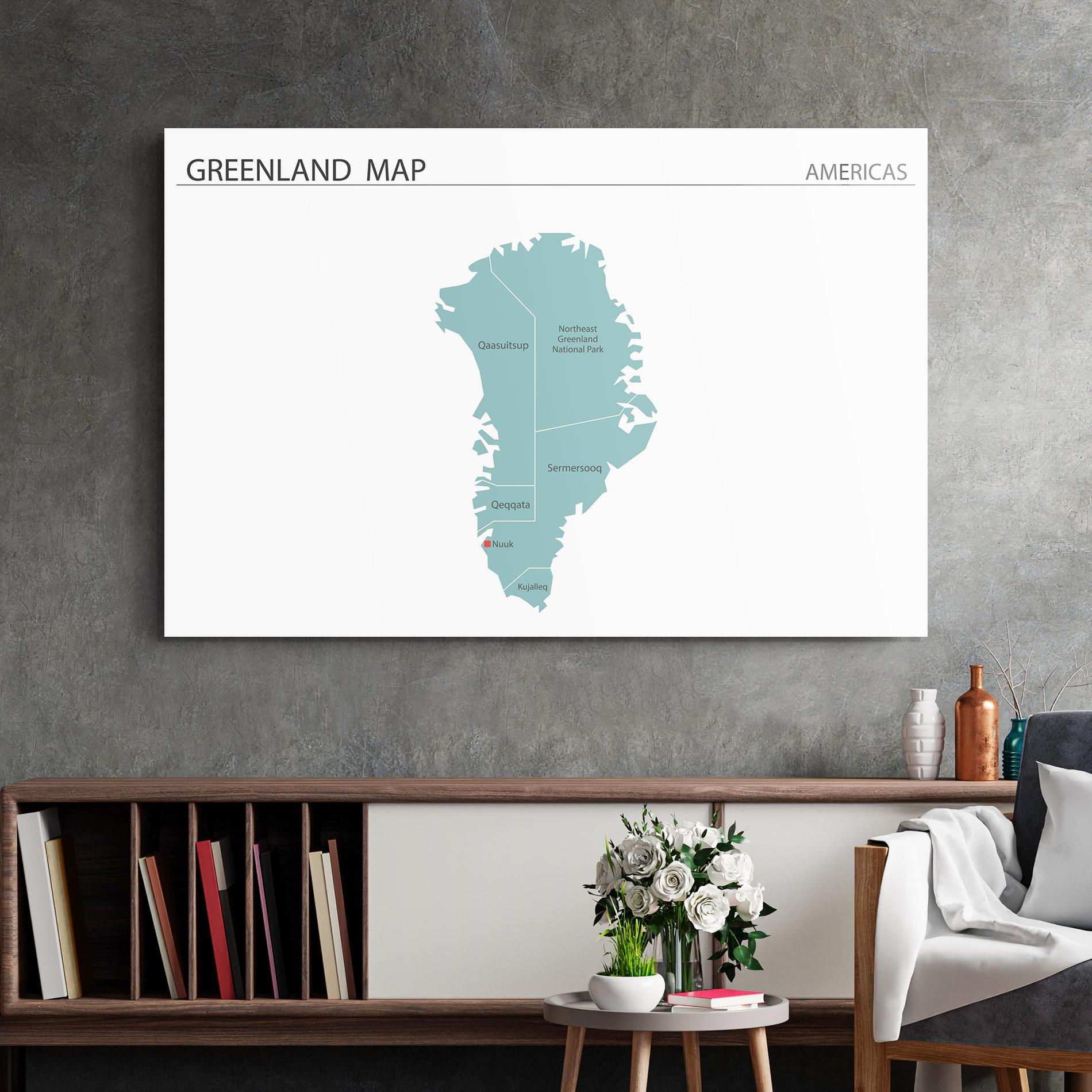 Obraz na Szkle Greenland Map mockup 2