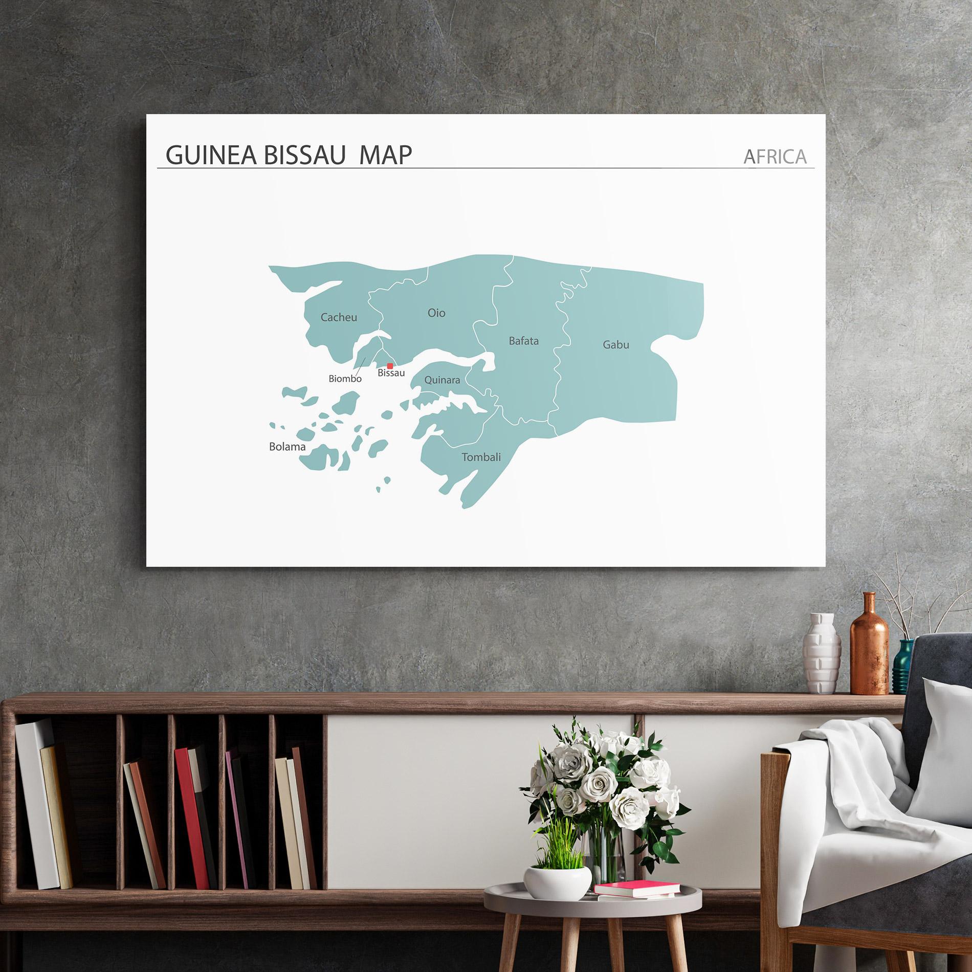 Obraz na Szkle Guinea Bissau Map mockup 2