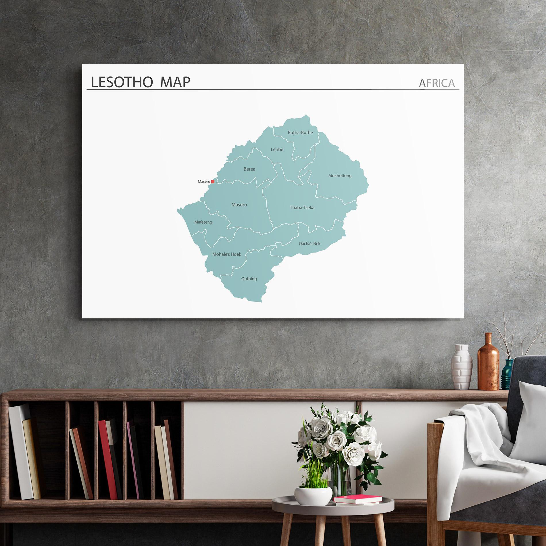Obraz na Szkle Lesotho Map mockup 2