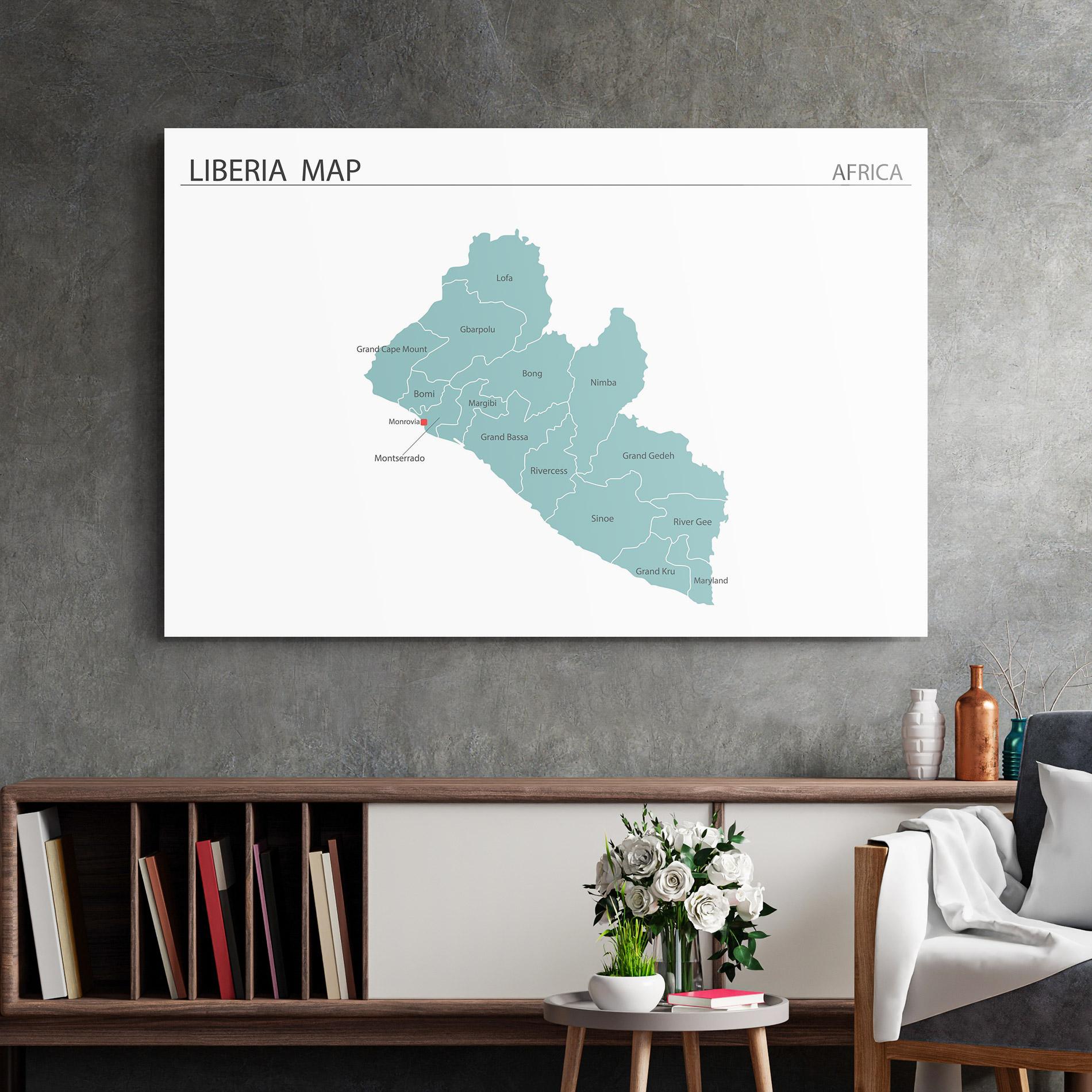 Obraz na Szkle Liberia Map mockup 2