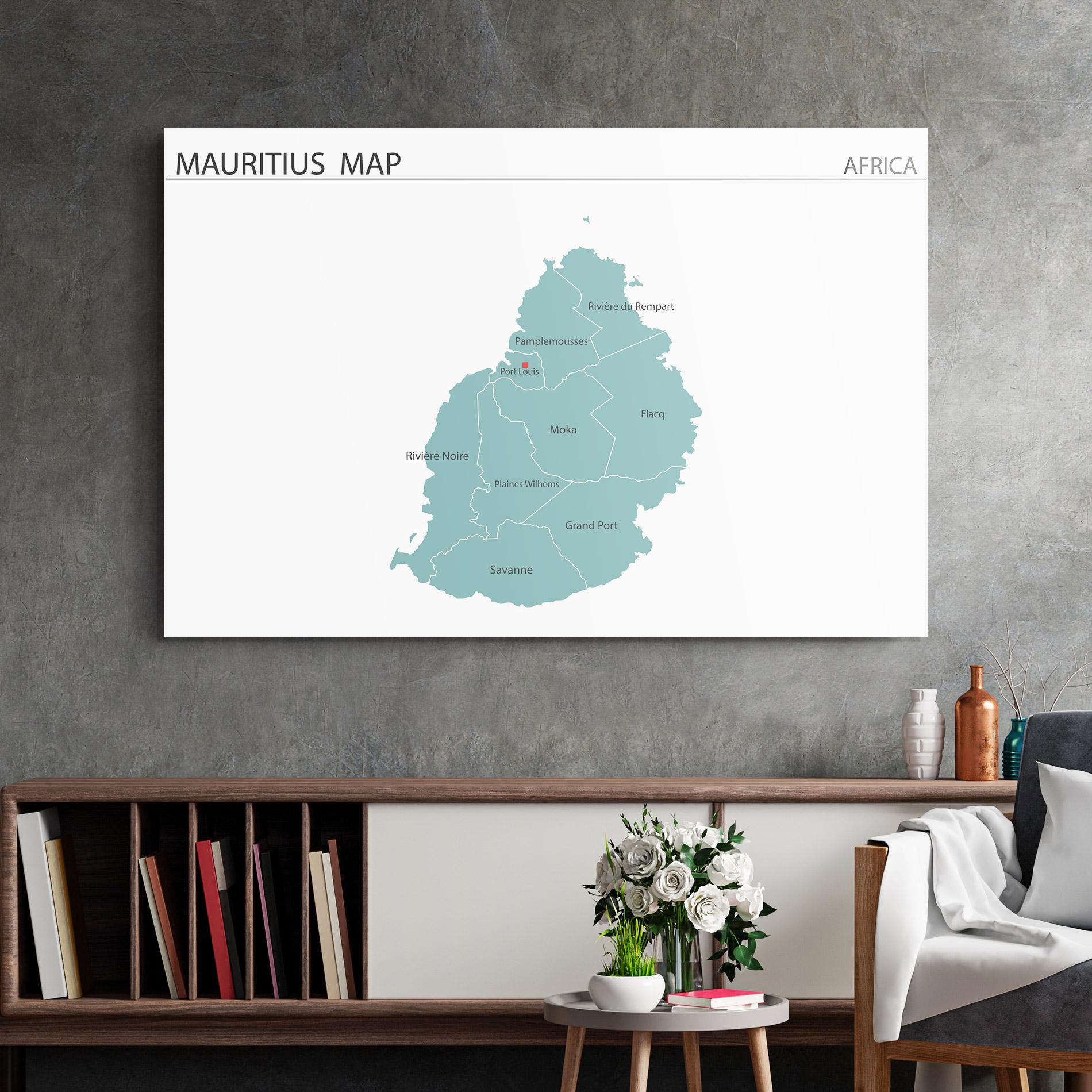 Obraz na Szkle Mauritius Map mockup 2