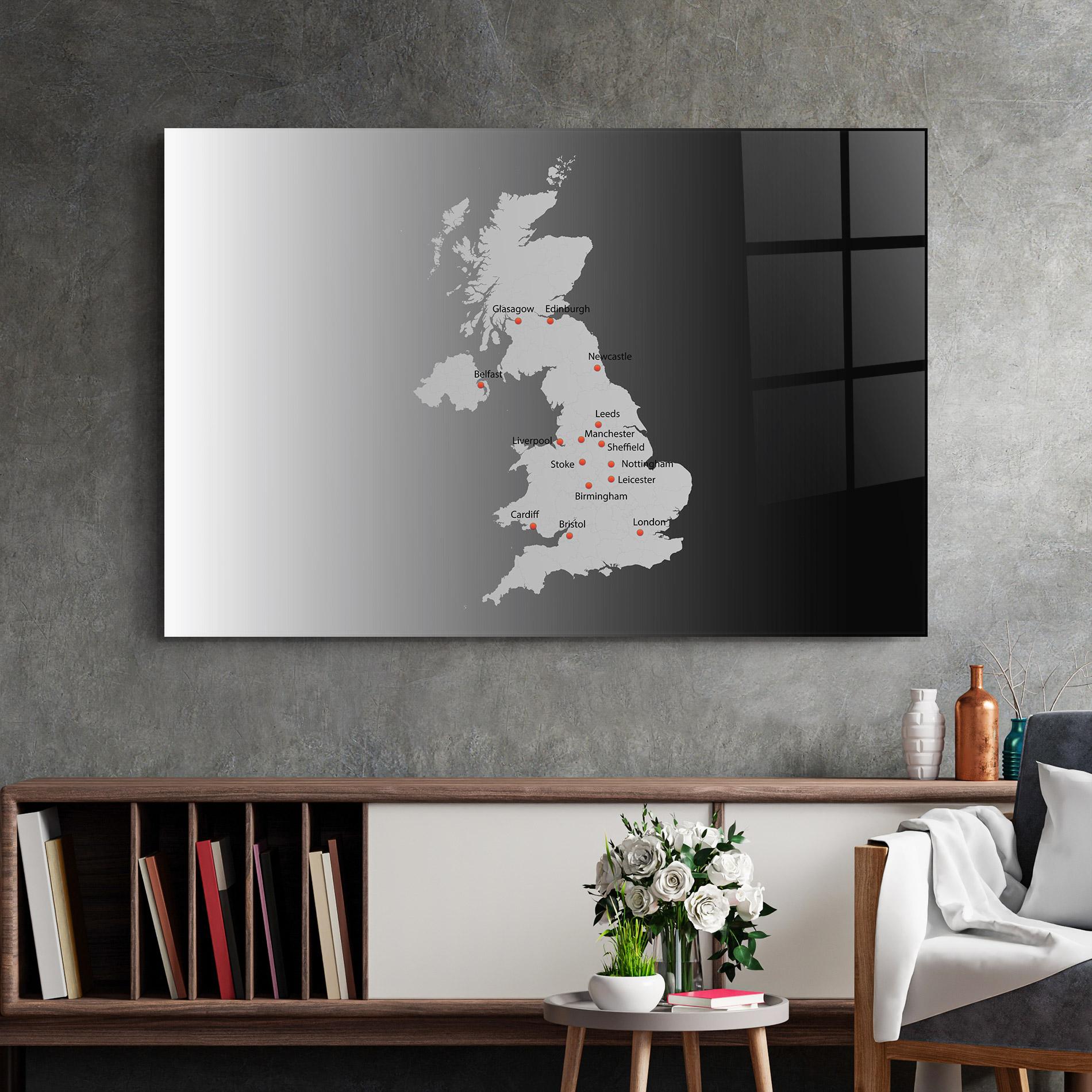 Obraz na Szkle Uk Map mockup 2