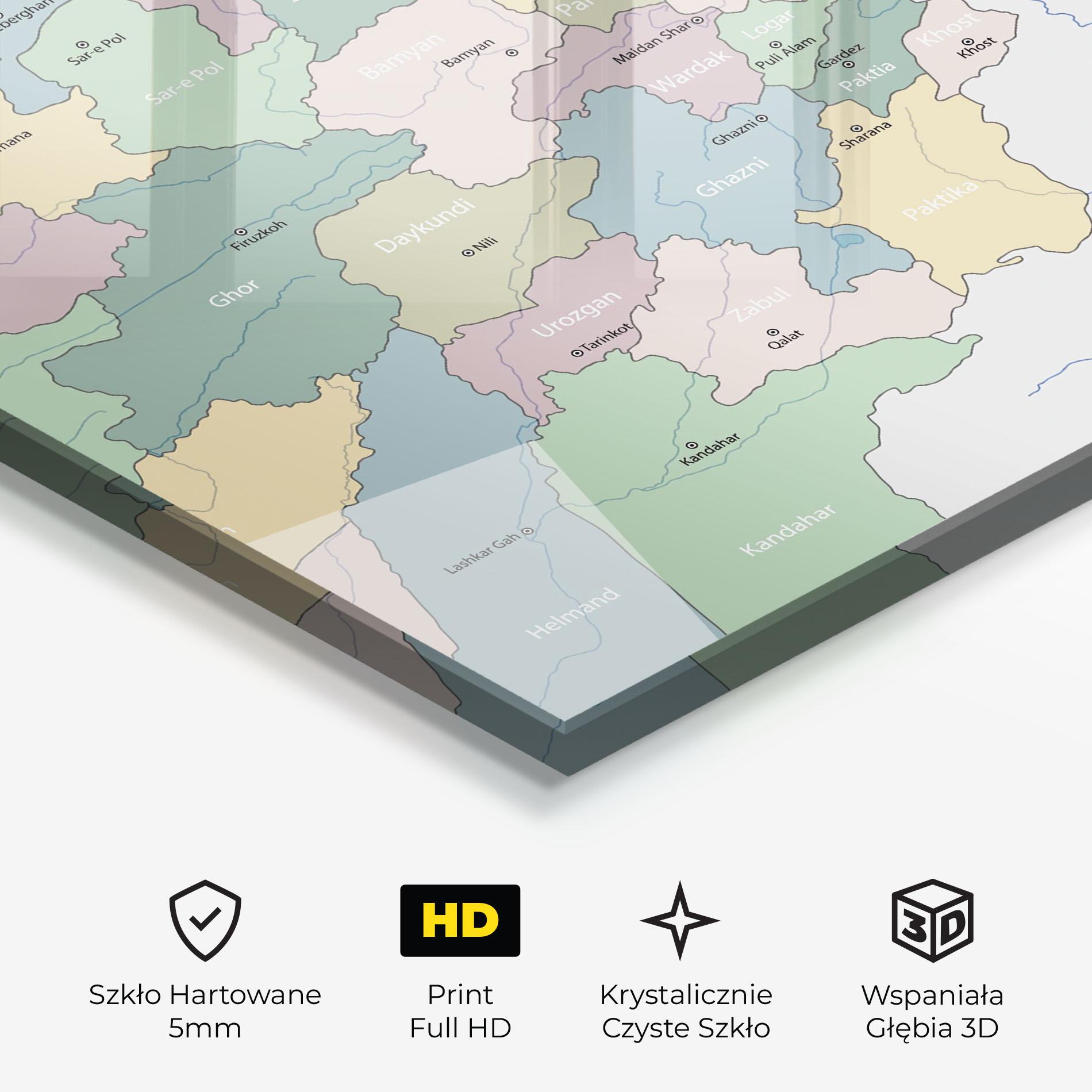 Obraz na Szkle Afghanistan Map mockup 3