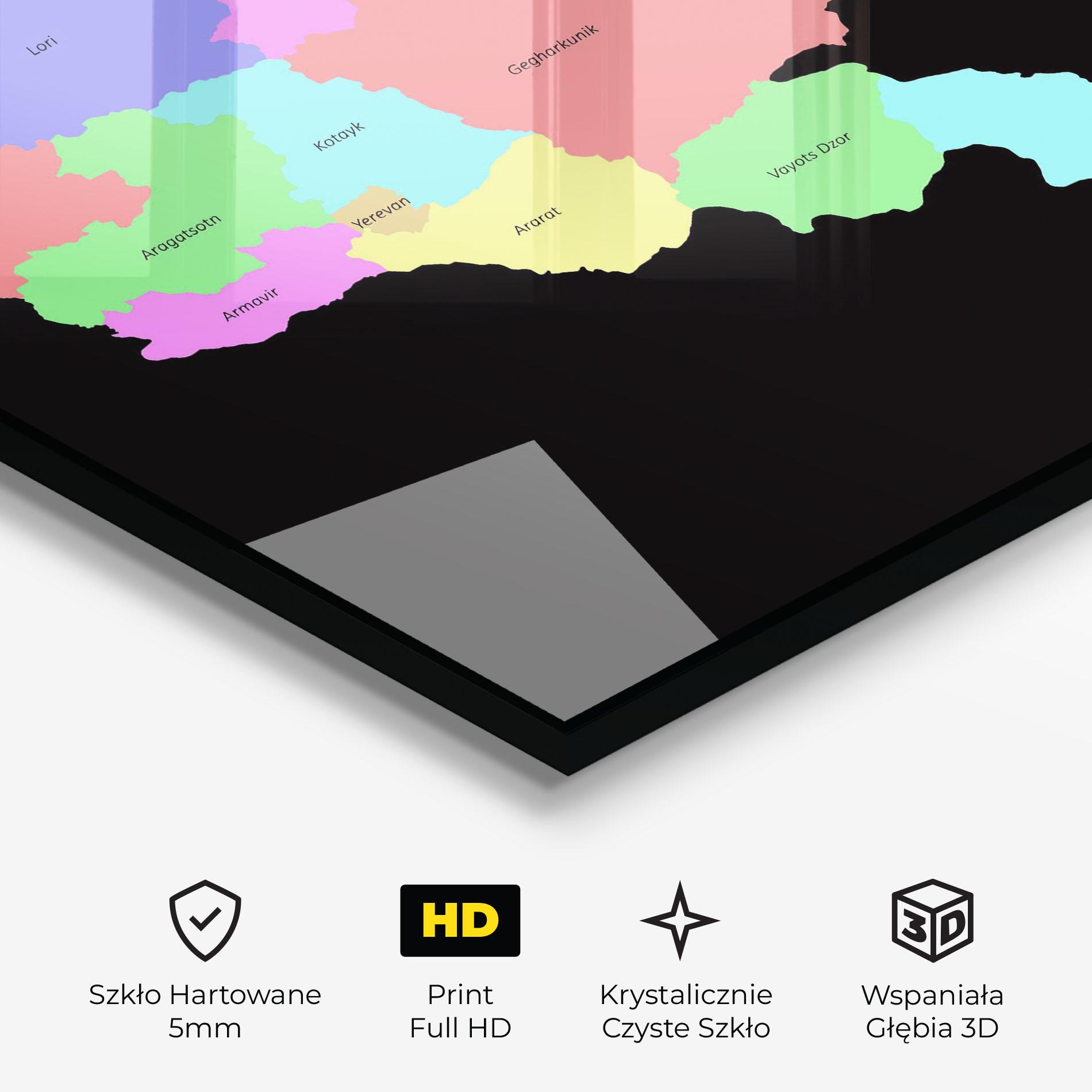 Obraz na Szkle Armenia Map mockup 3