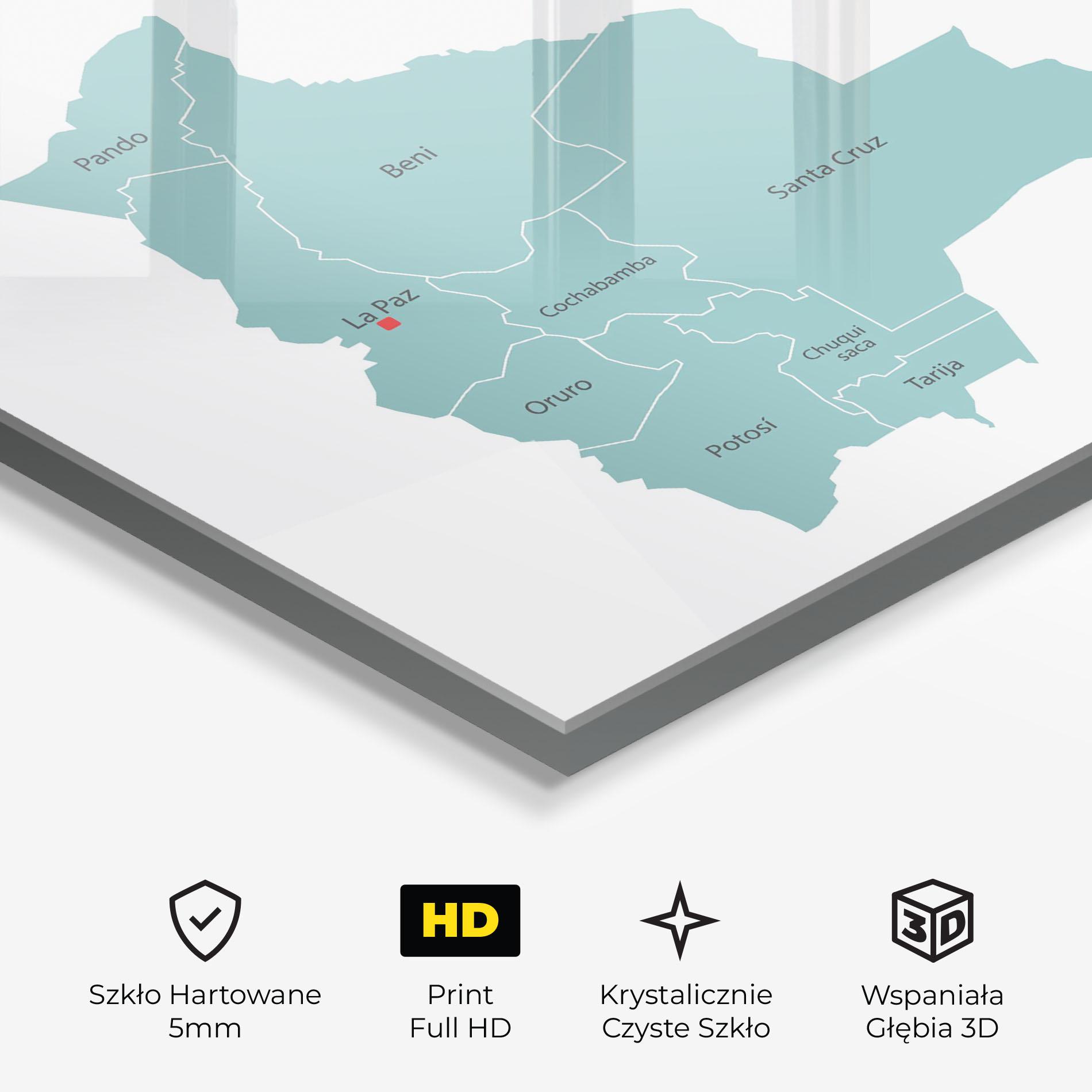 Obraz na Szkle Bolivia Map mockup 3