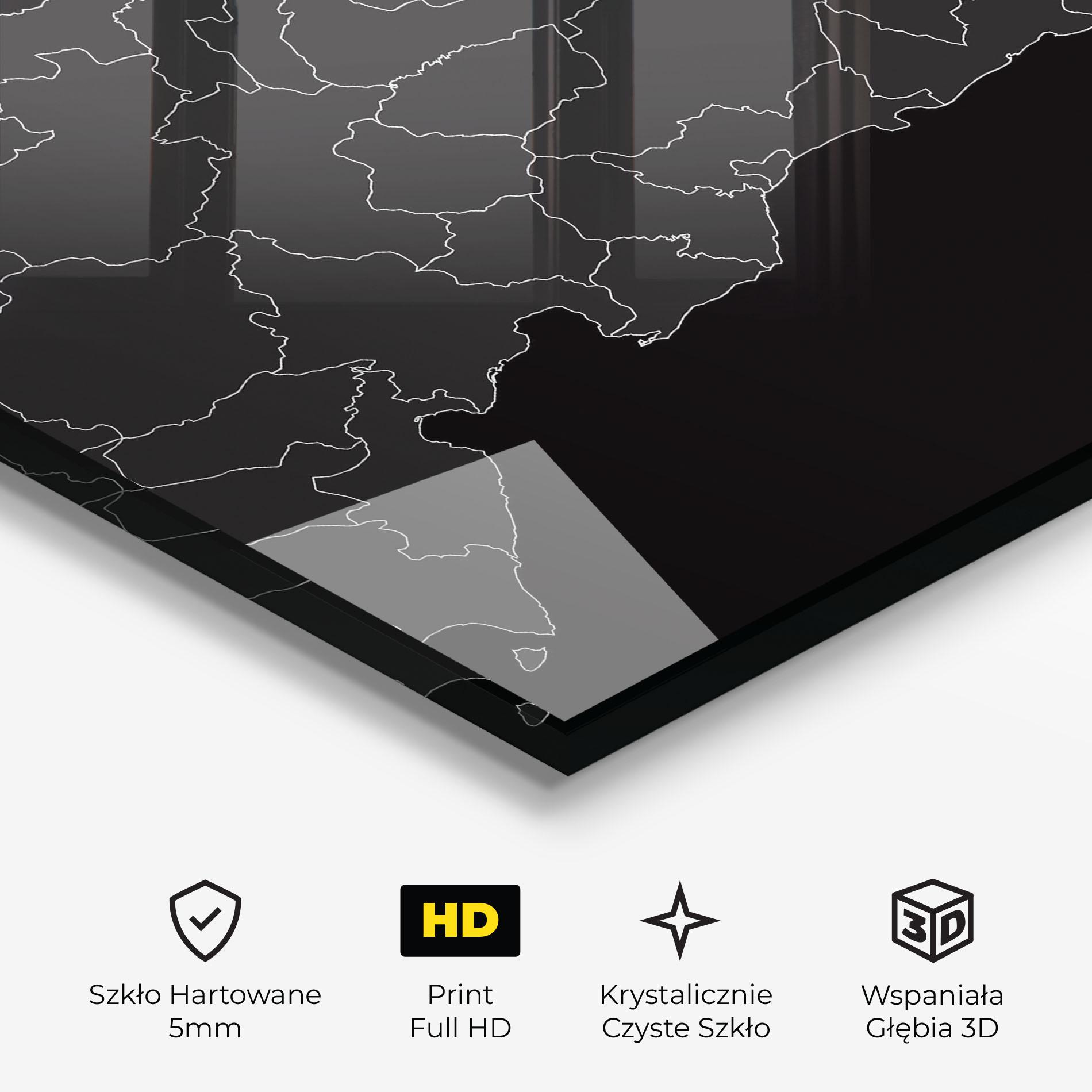 Obraz na Szkle Dominican Republic Grey Map mockup 3