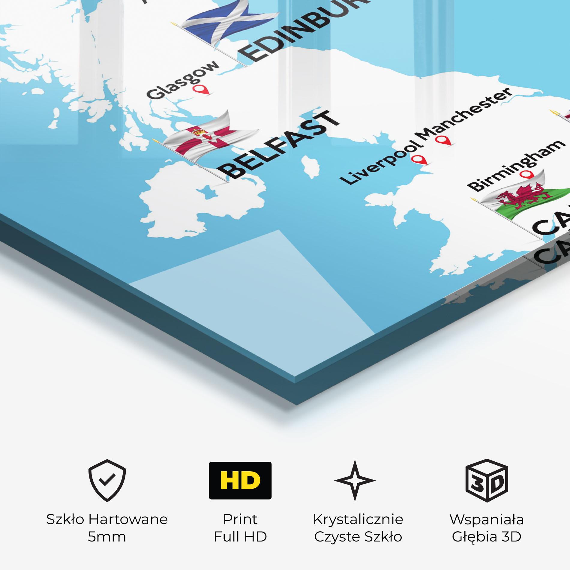 Obraz na Szkle England Map mockup 3