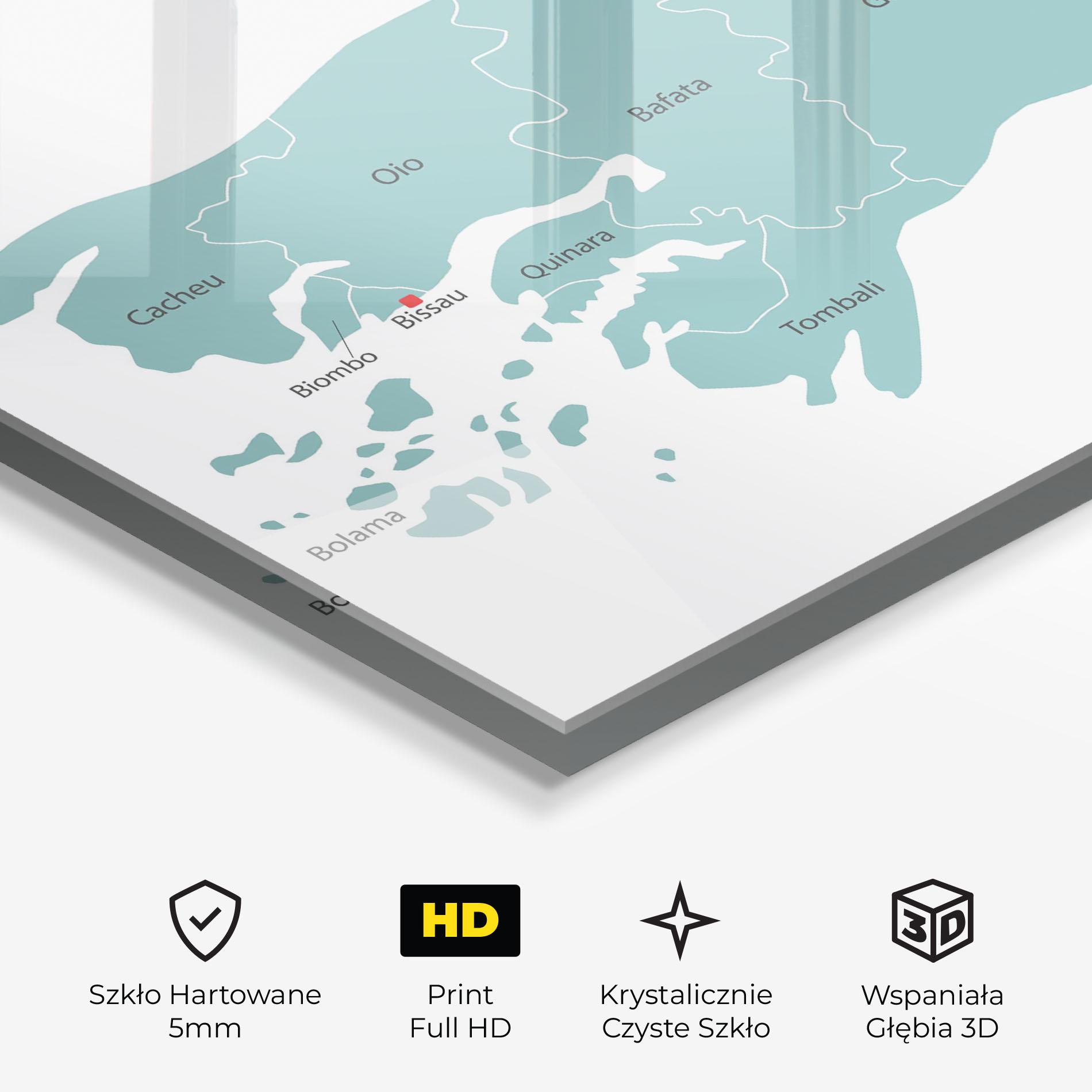 Obraz na Szkle Guinea Bissau Map mockup 3