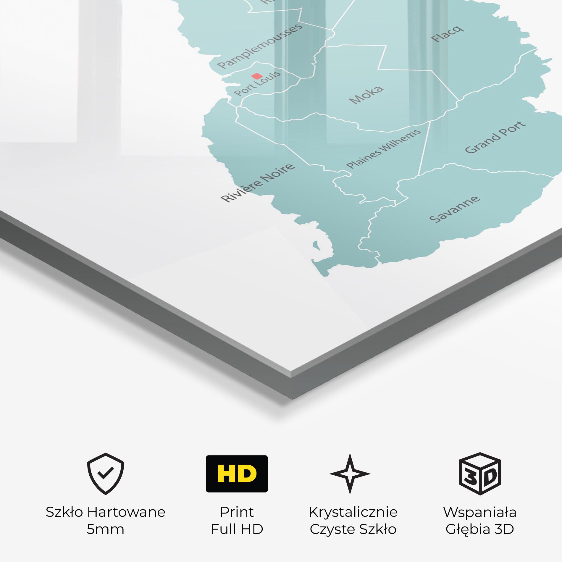 Obraz na Szkle Mauritius Map mockup 3