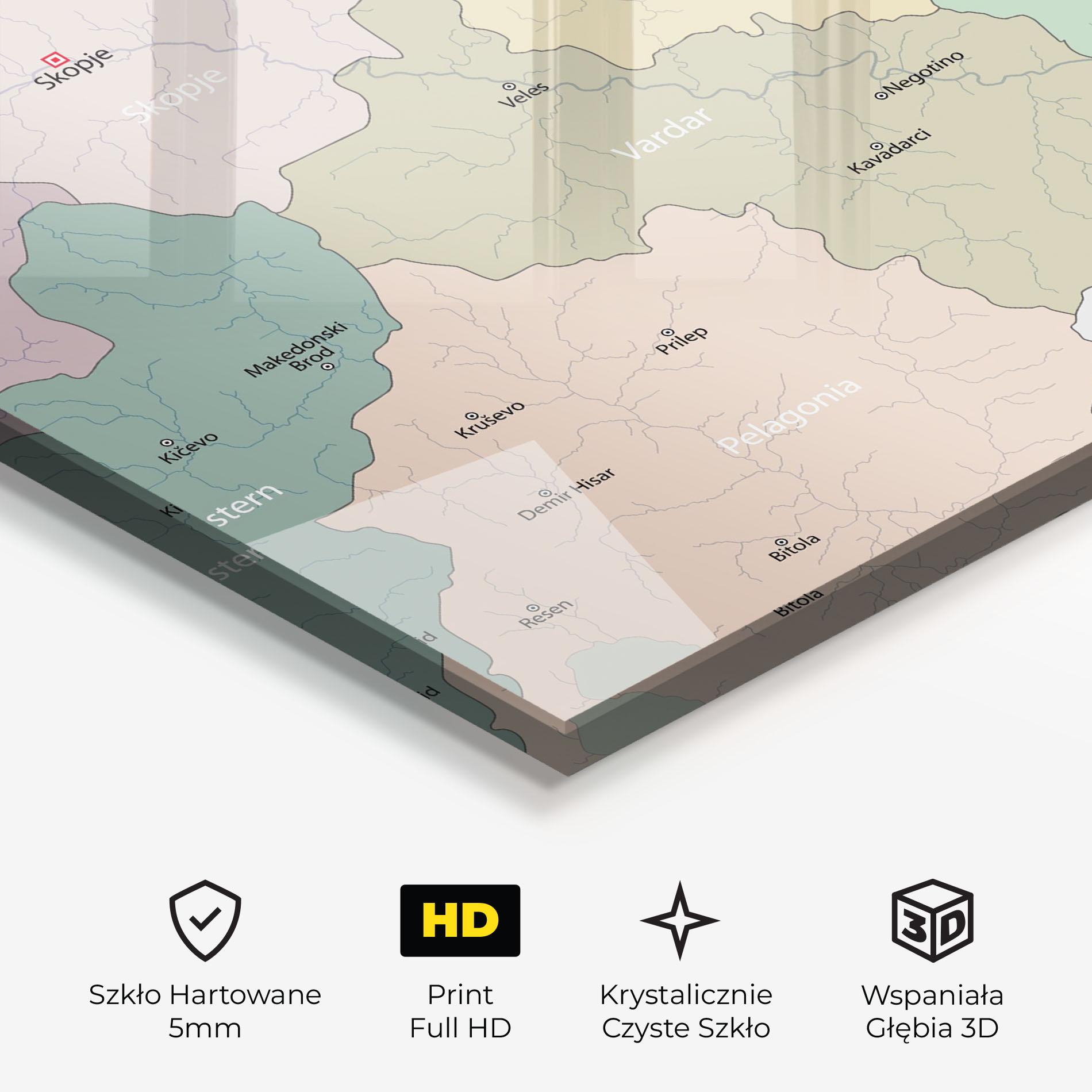 Obraz na Szkle North Macedonia Map mockup 3