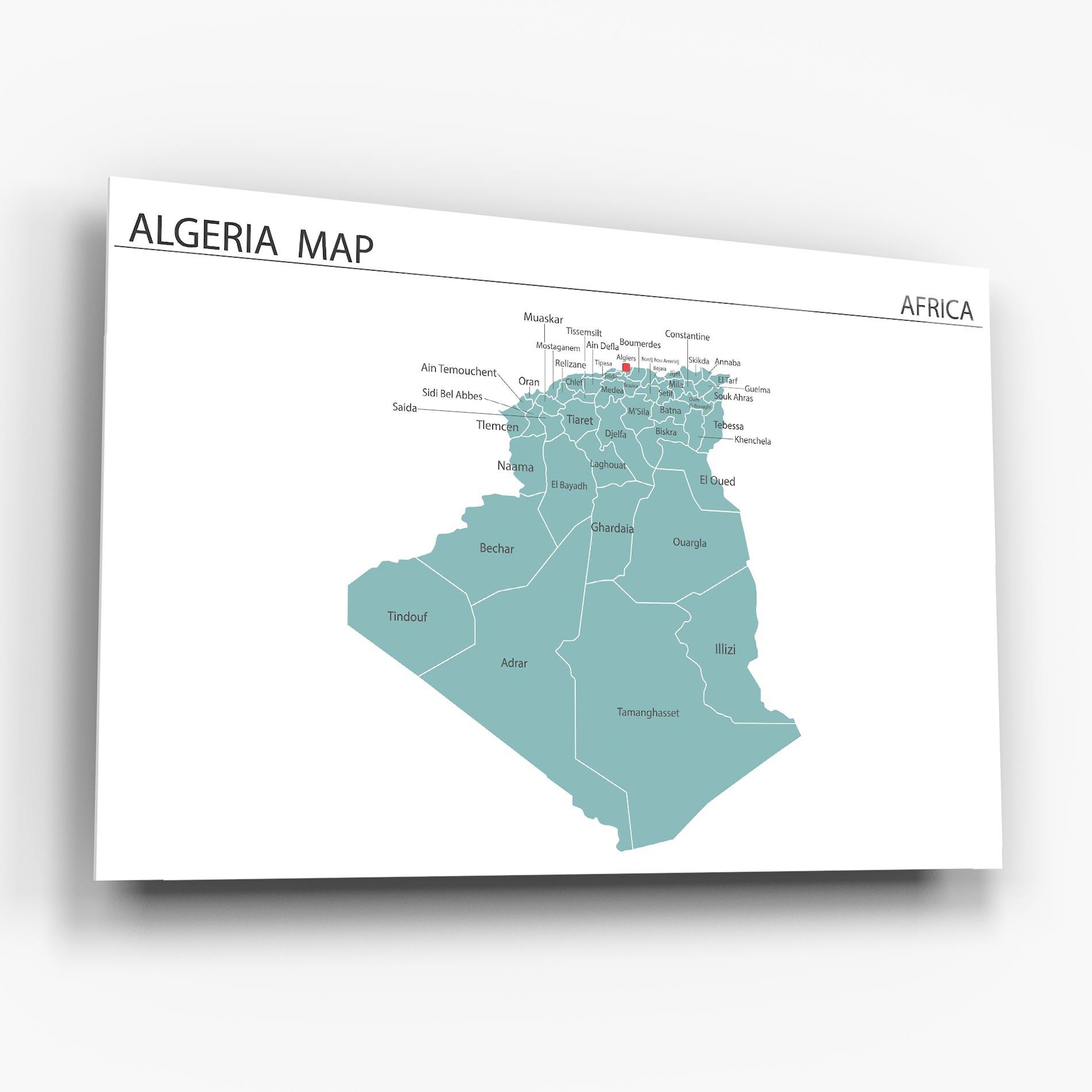 Obraz na Szkle Algeria Map mockup 6