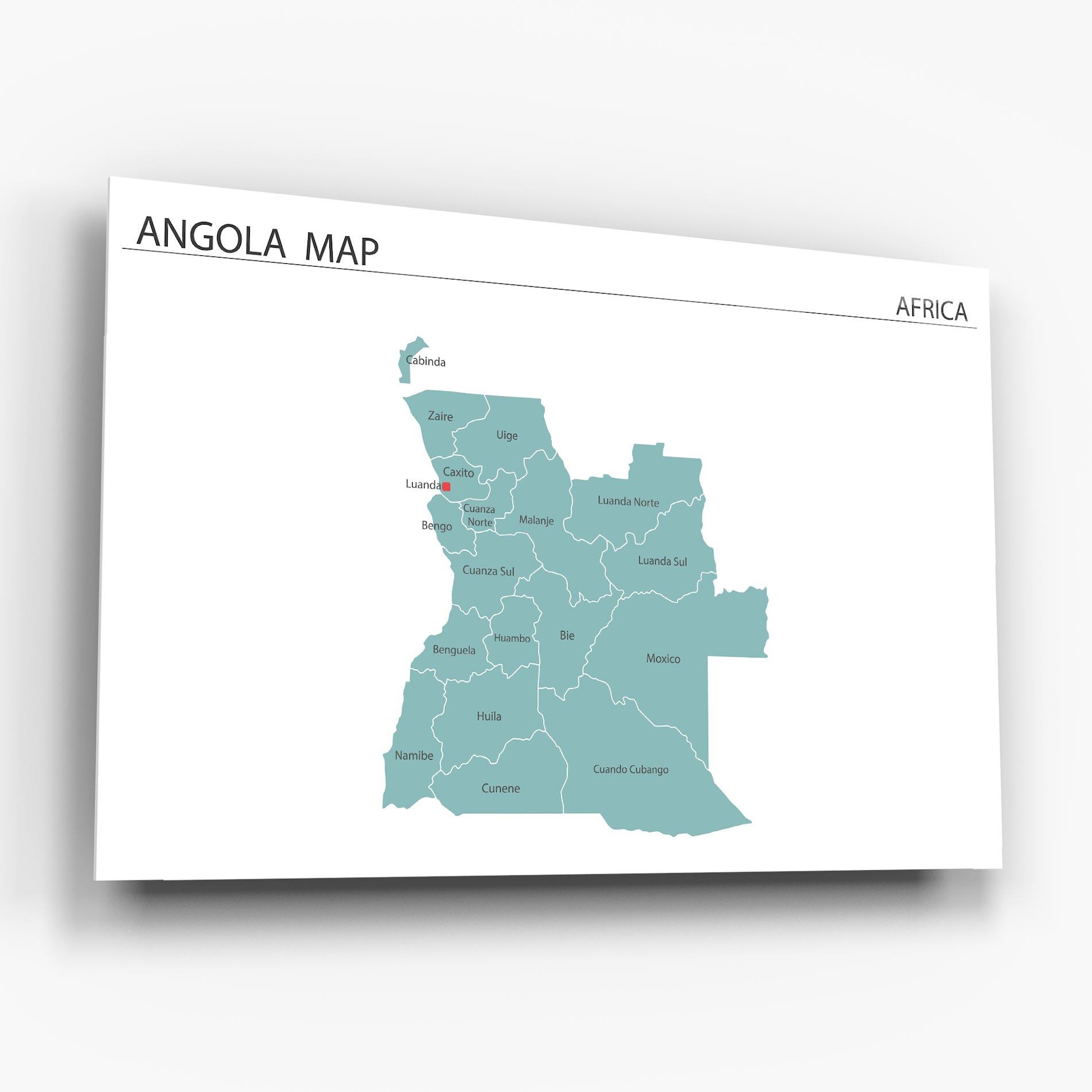 Obraz na Szkle Angola Map mockup 6