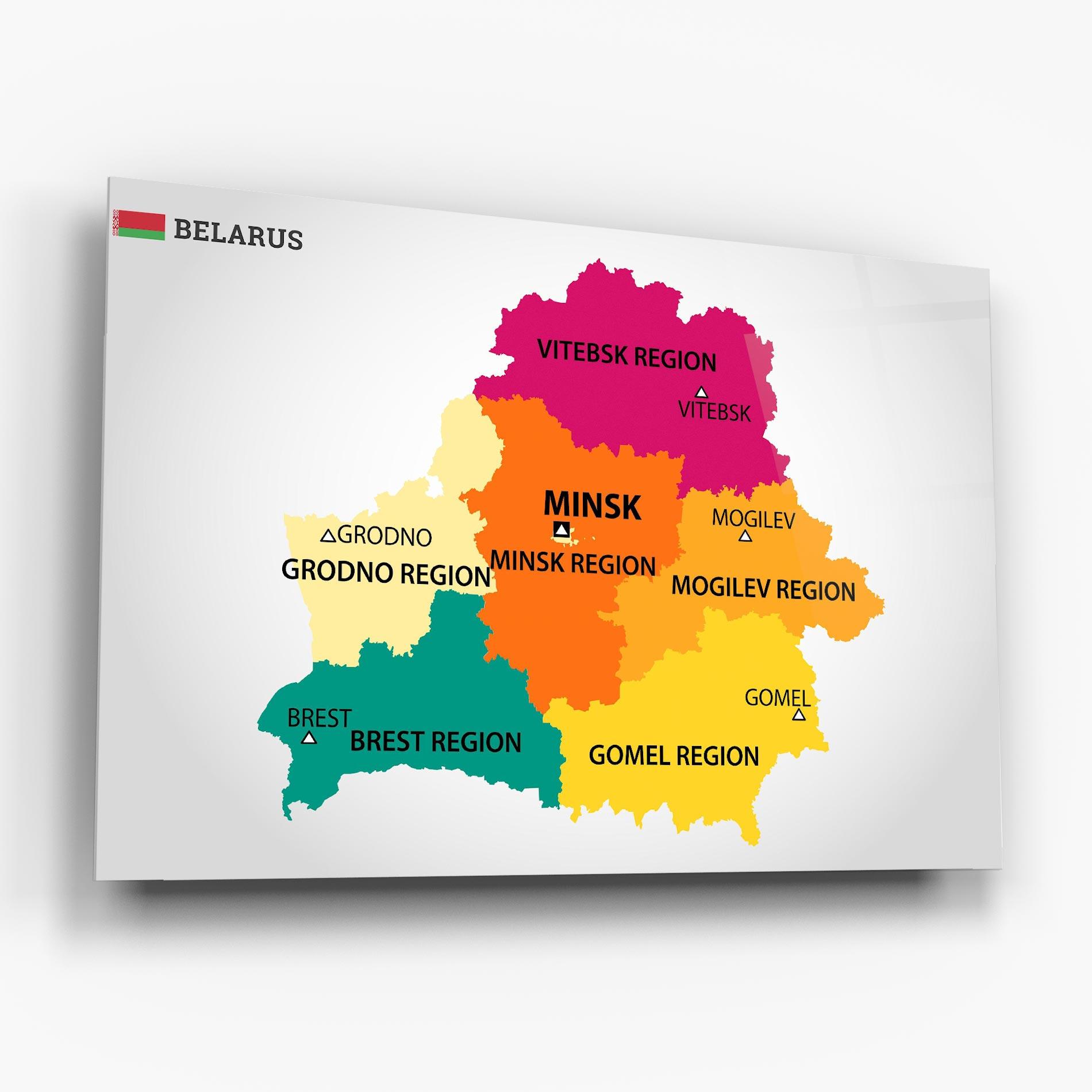 Obraz na Szkle Belarus Color Map mockup 6