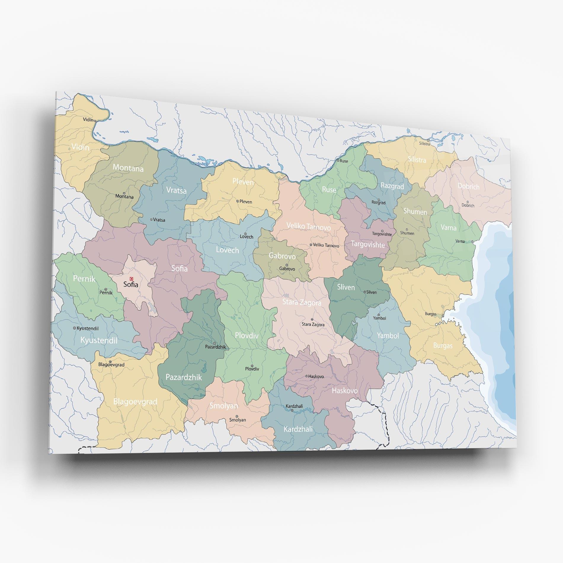 Obraz na Szkle Bulgaria Map mockup 6