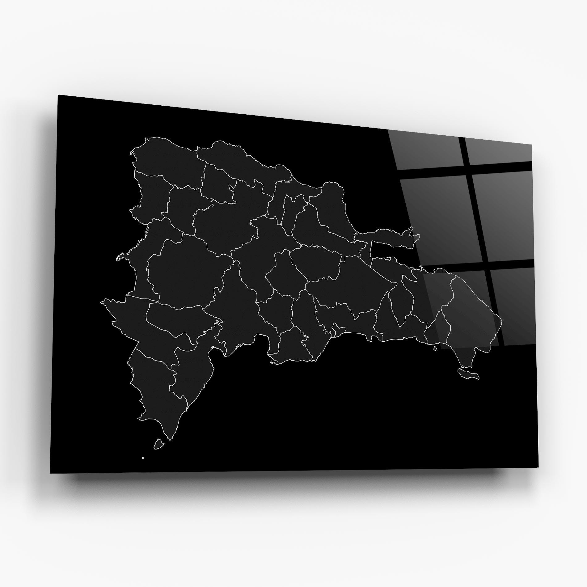 Obraz na Szkle Dominican Republic Grey Map mockup 6