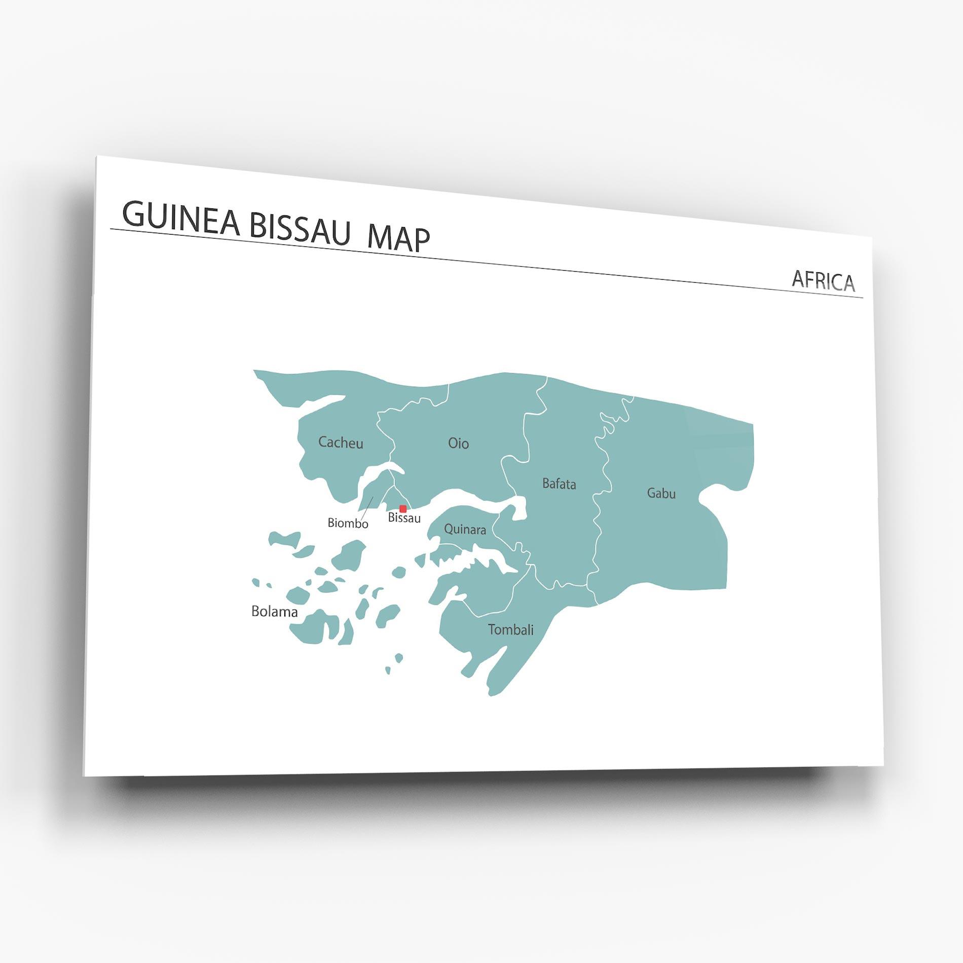 Obraz na Szkle Guinea Bissau Map mockup 6