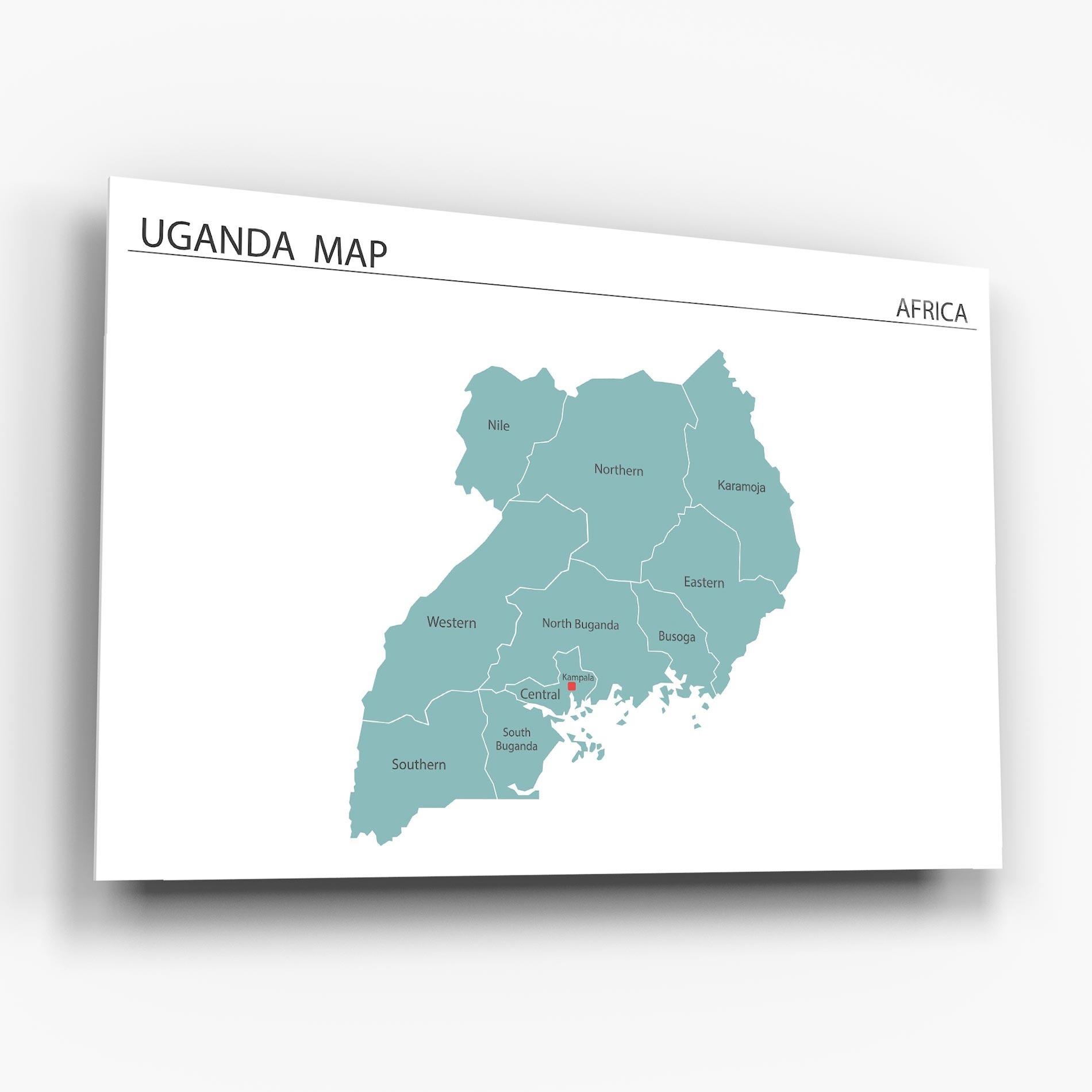 Obraz na Szkle Uganda Map mockup 6