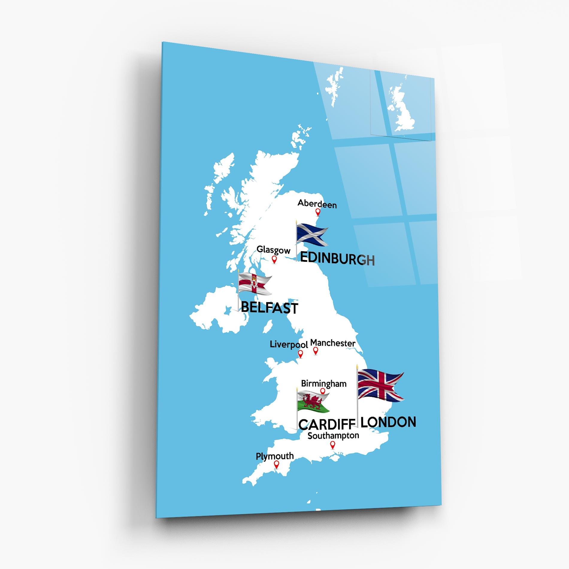 Obraz na Szkle England Map mockup 6