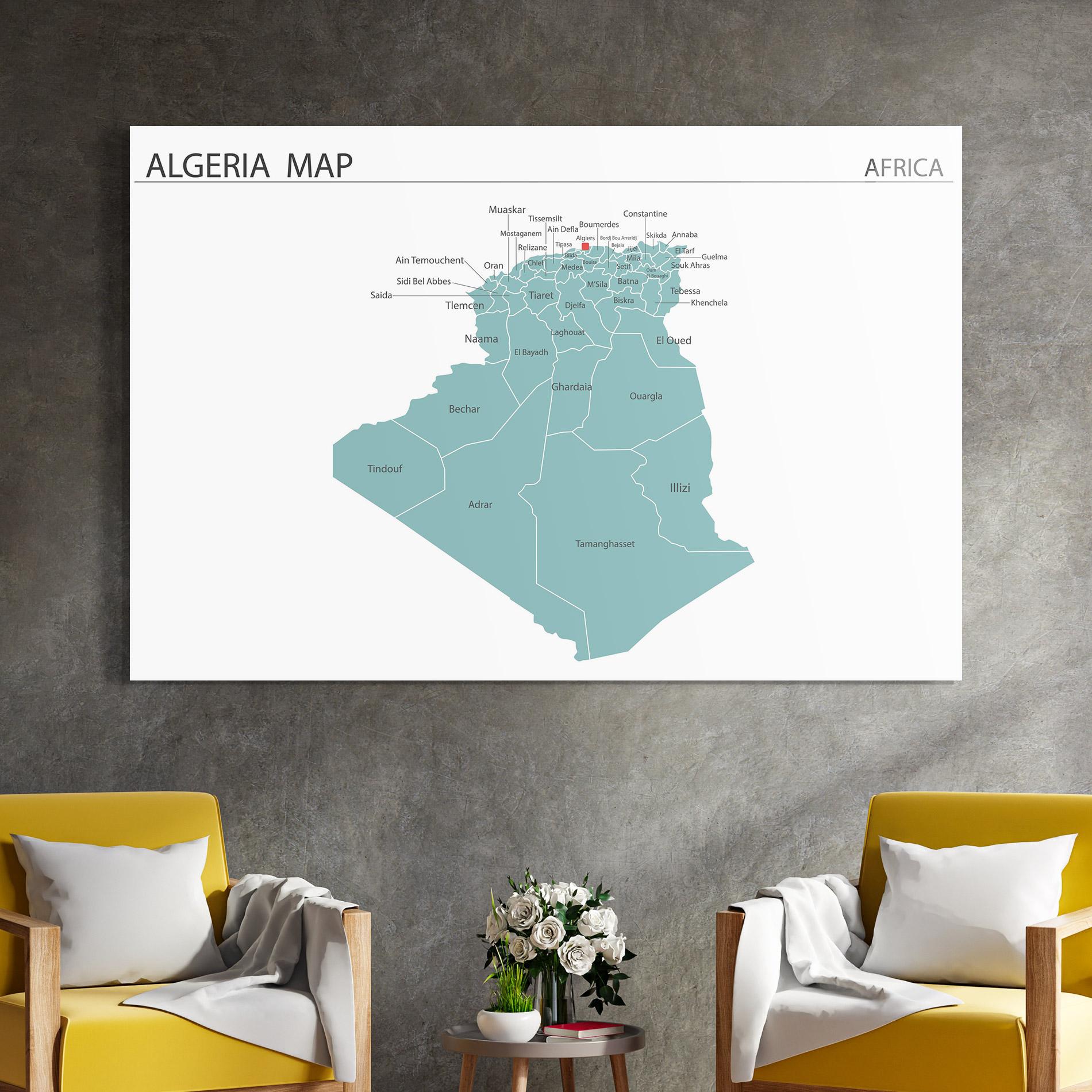 Obraz na Szkle Algeria Map mockup 4