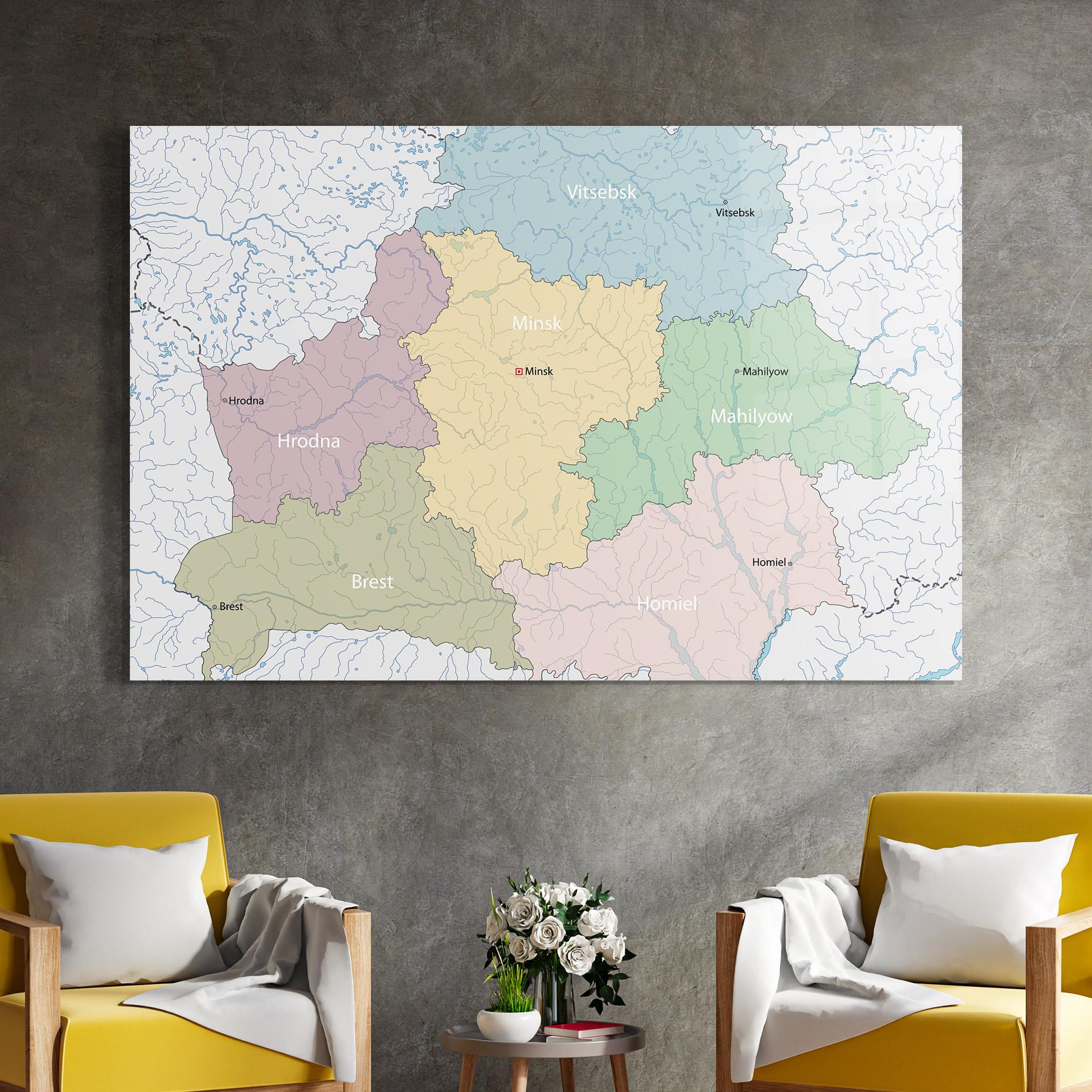 Obraz na Szkle Belarus Map mockup 4