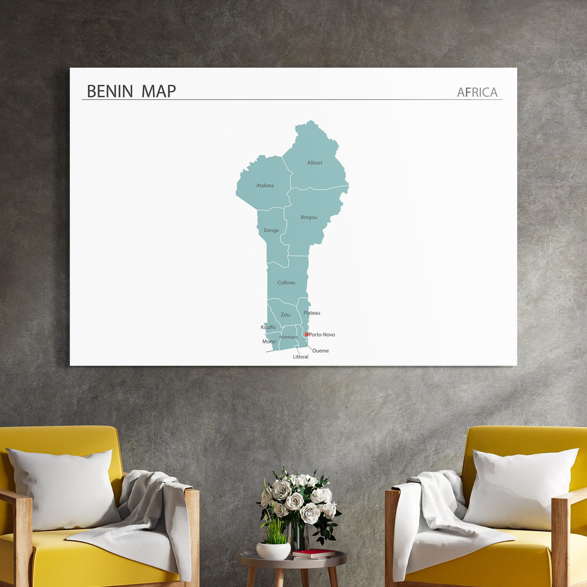 Obraz na Szkle Benin Map mockup 4