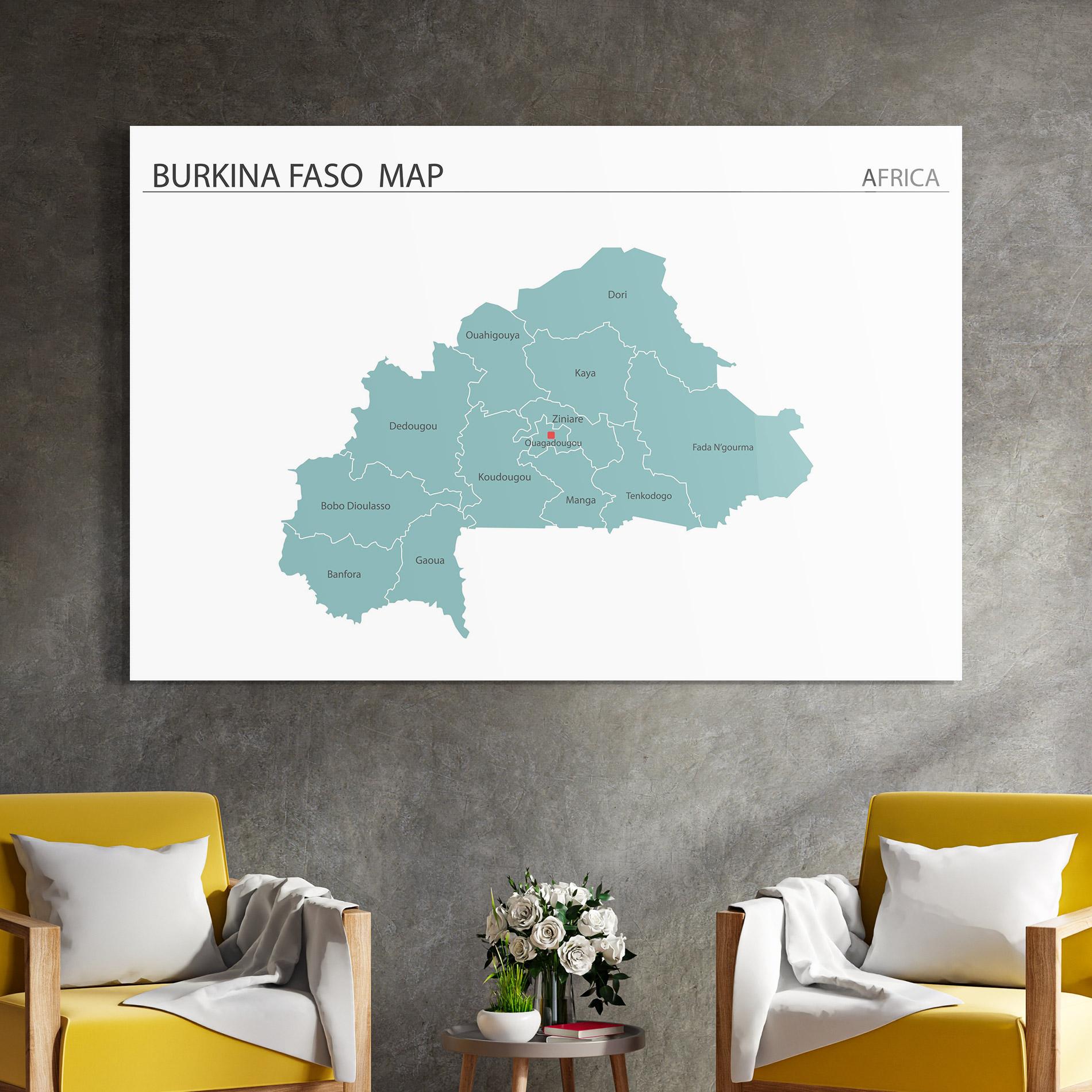 Obraz na Szkle Burkina Faso Map mockup 4