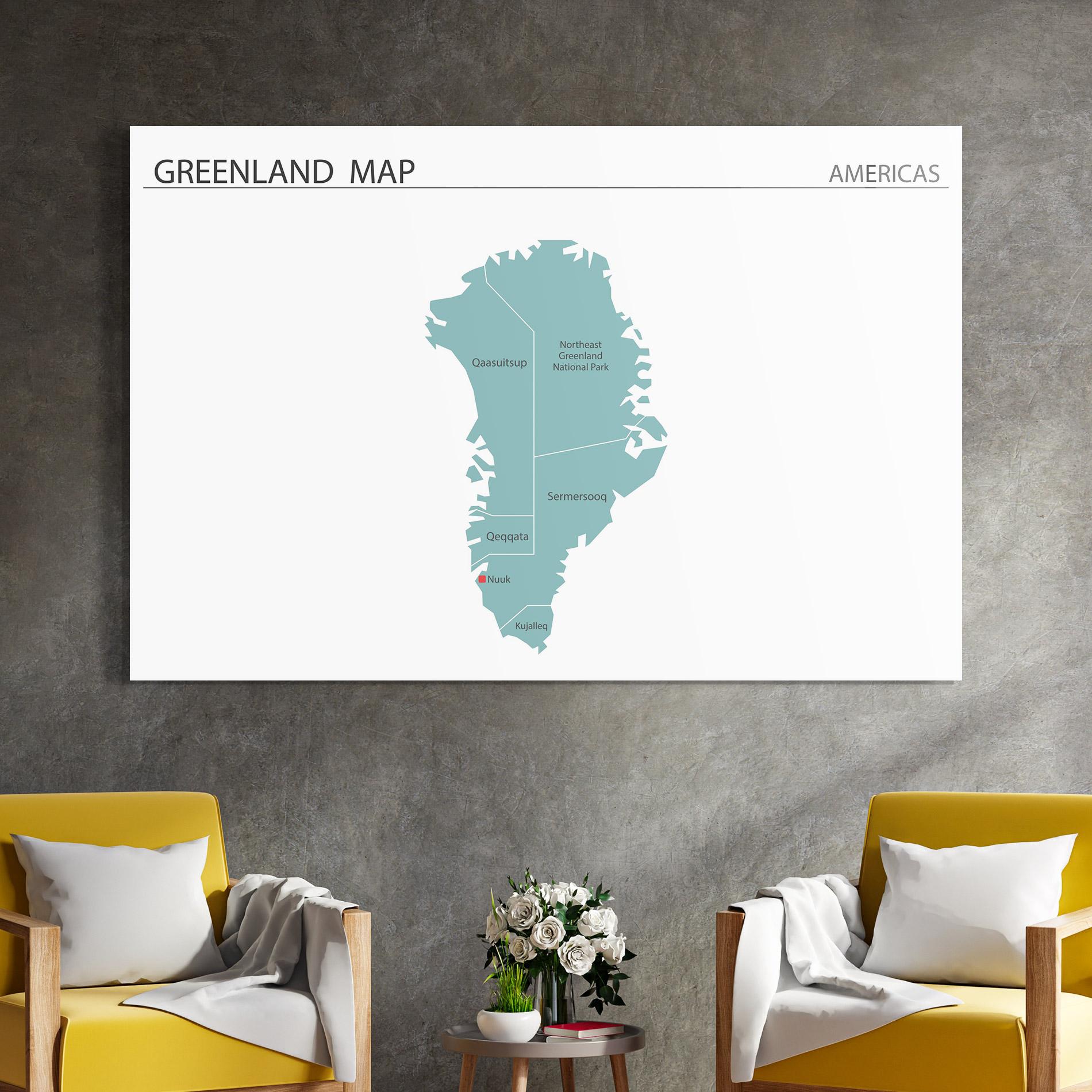 Obraz na Szkle Greenland Map mockup 4