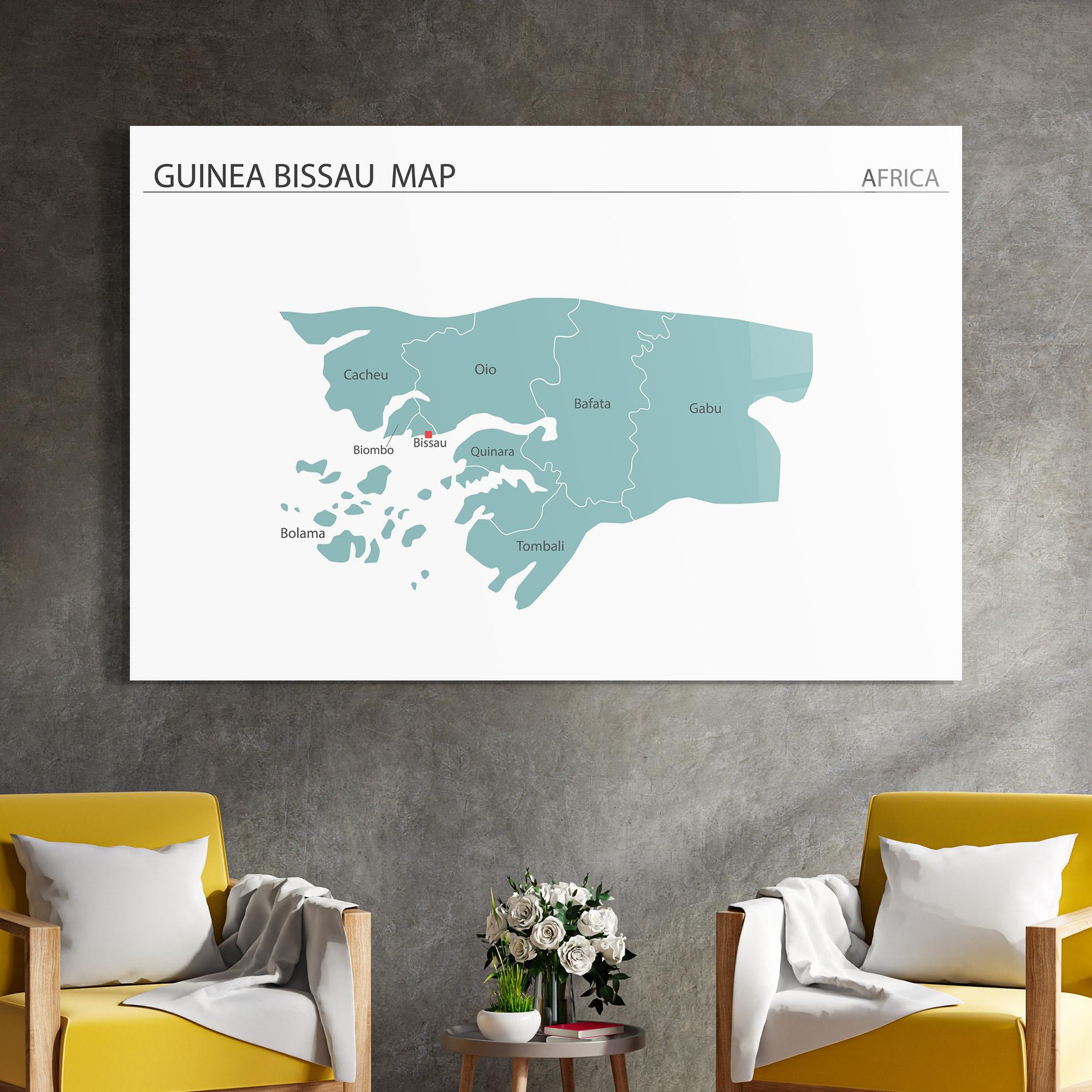 Obraz na Szkle Guinea Bissau Map mockup 4