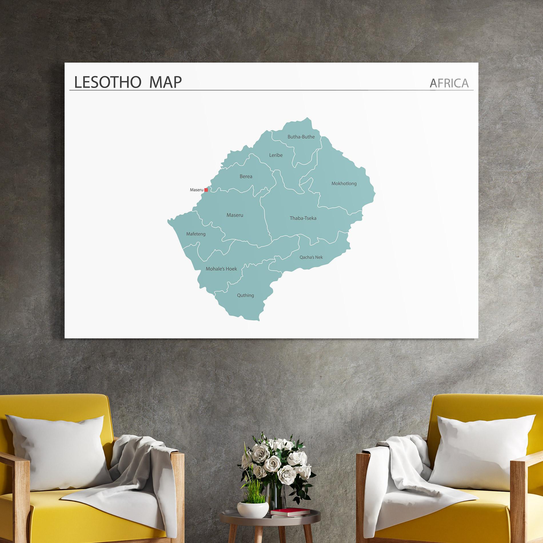 Obraz na Szkle Lesotho Map mockup 4