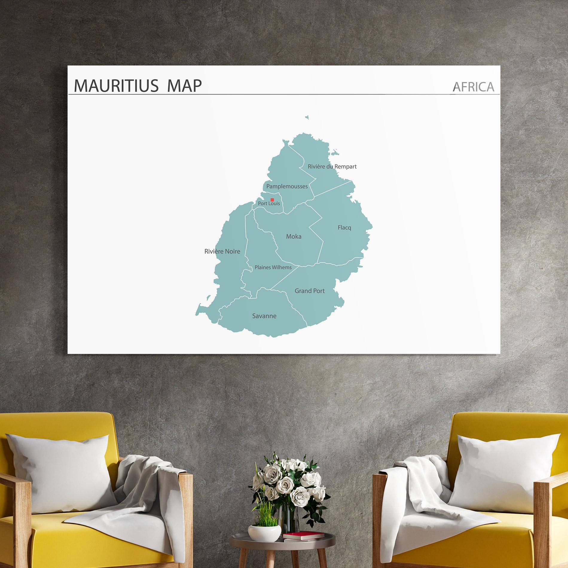 Obraz na Szkle Mauritius Map mockup 4