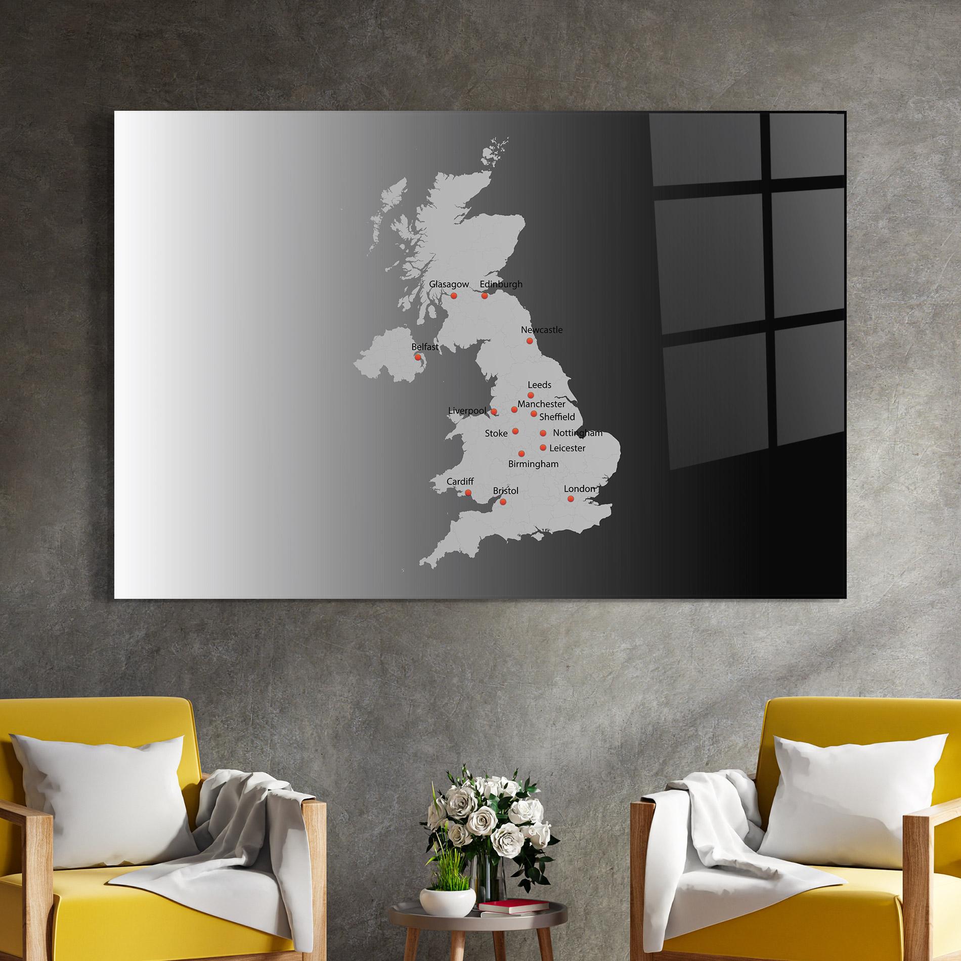 Obraz na Szkle Uk Map mockup 4