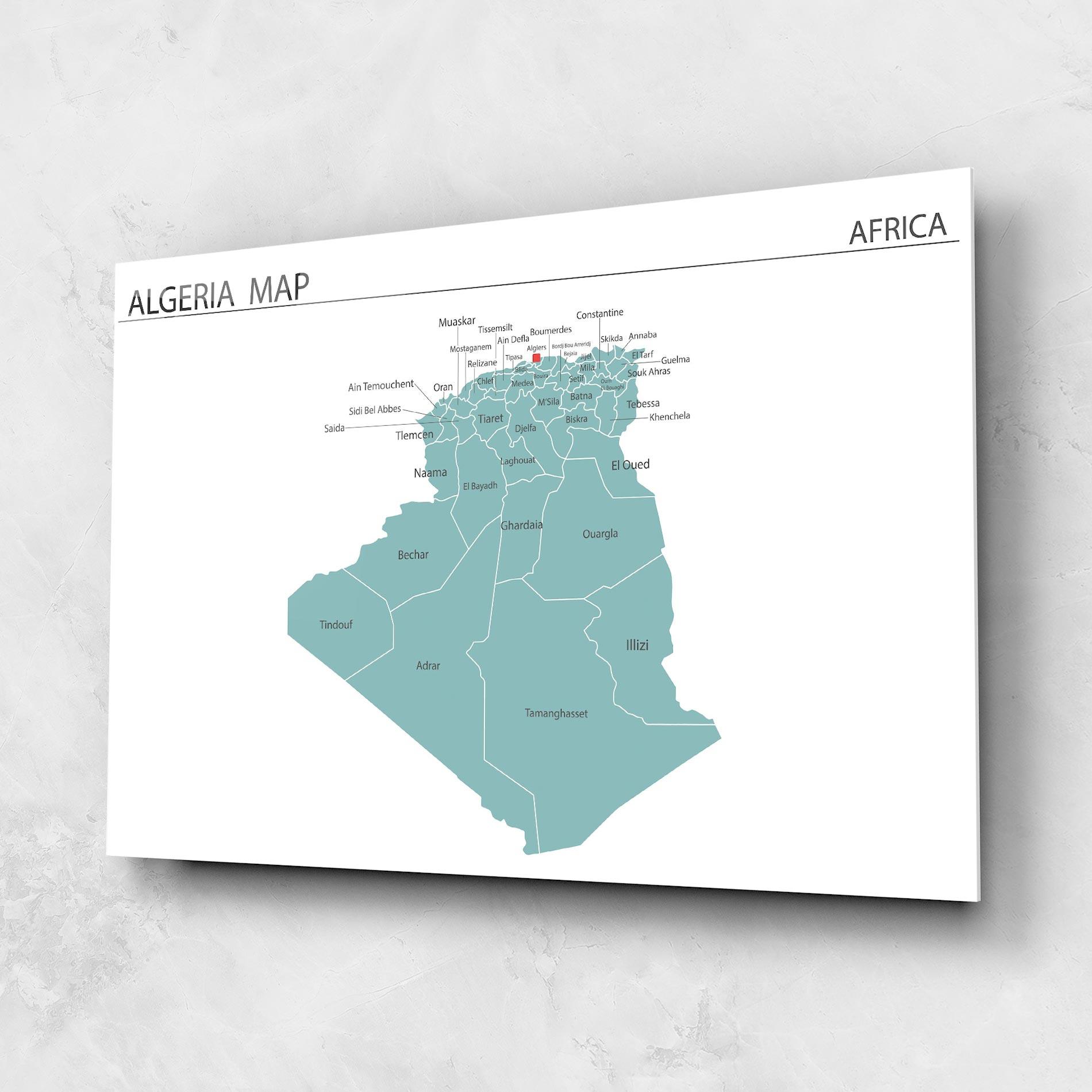 Obraz na Szkle Algeria Map mockup 1