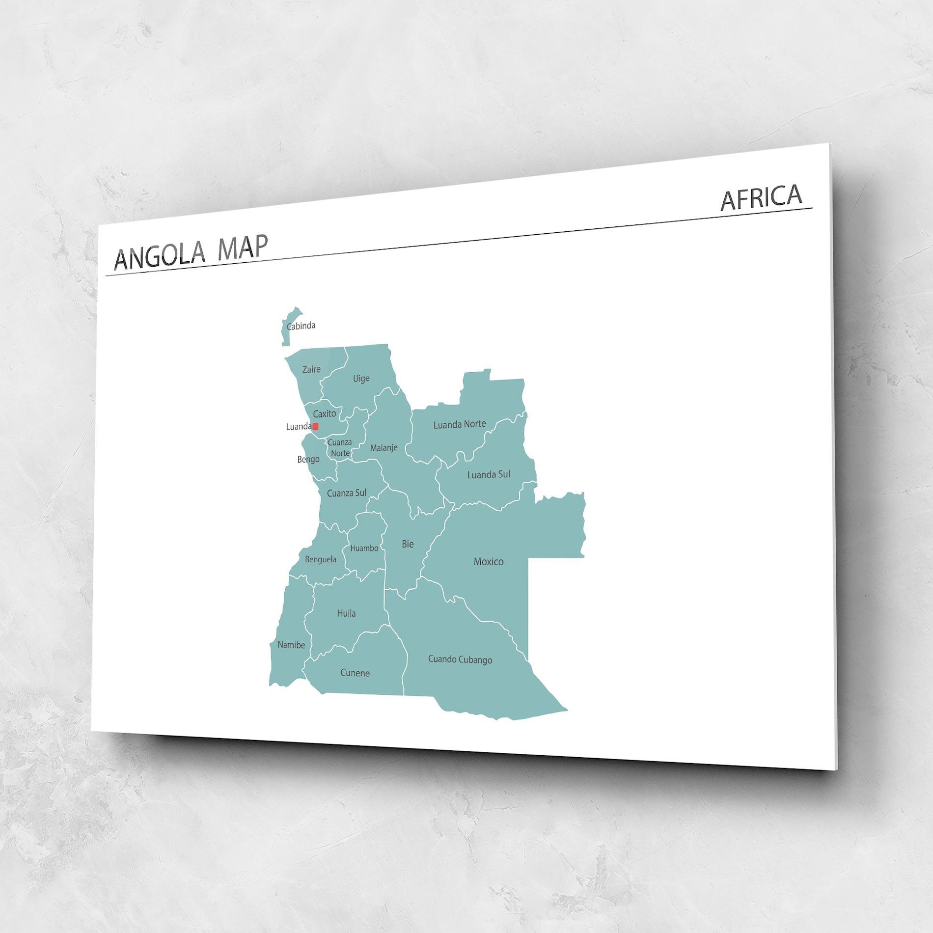 Obraz na Szkle Angola Map mockup 1