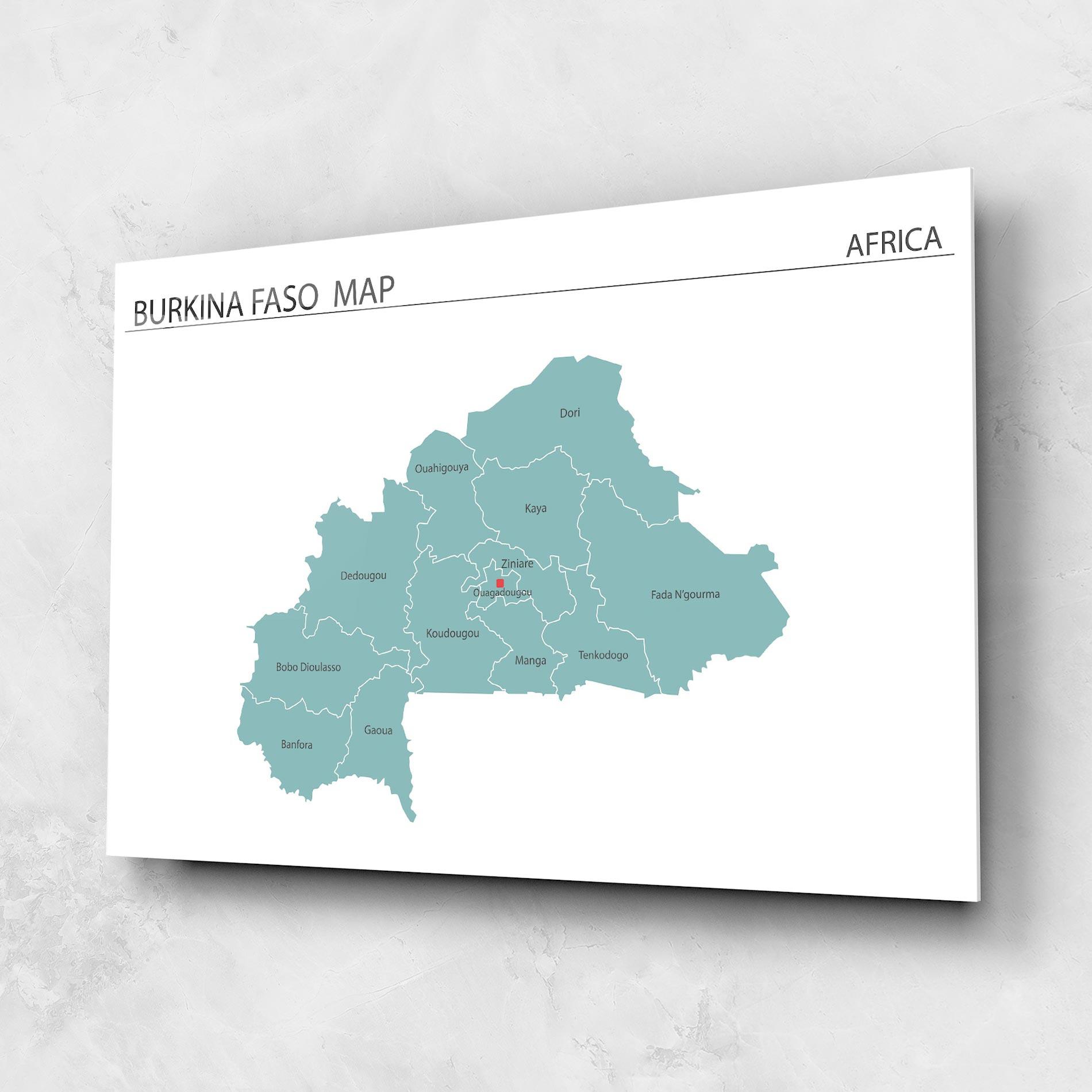 Obraz na Szkle Burkina Faso Map mockup 1