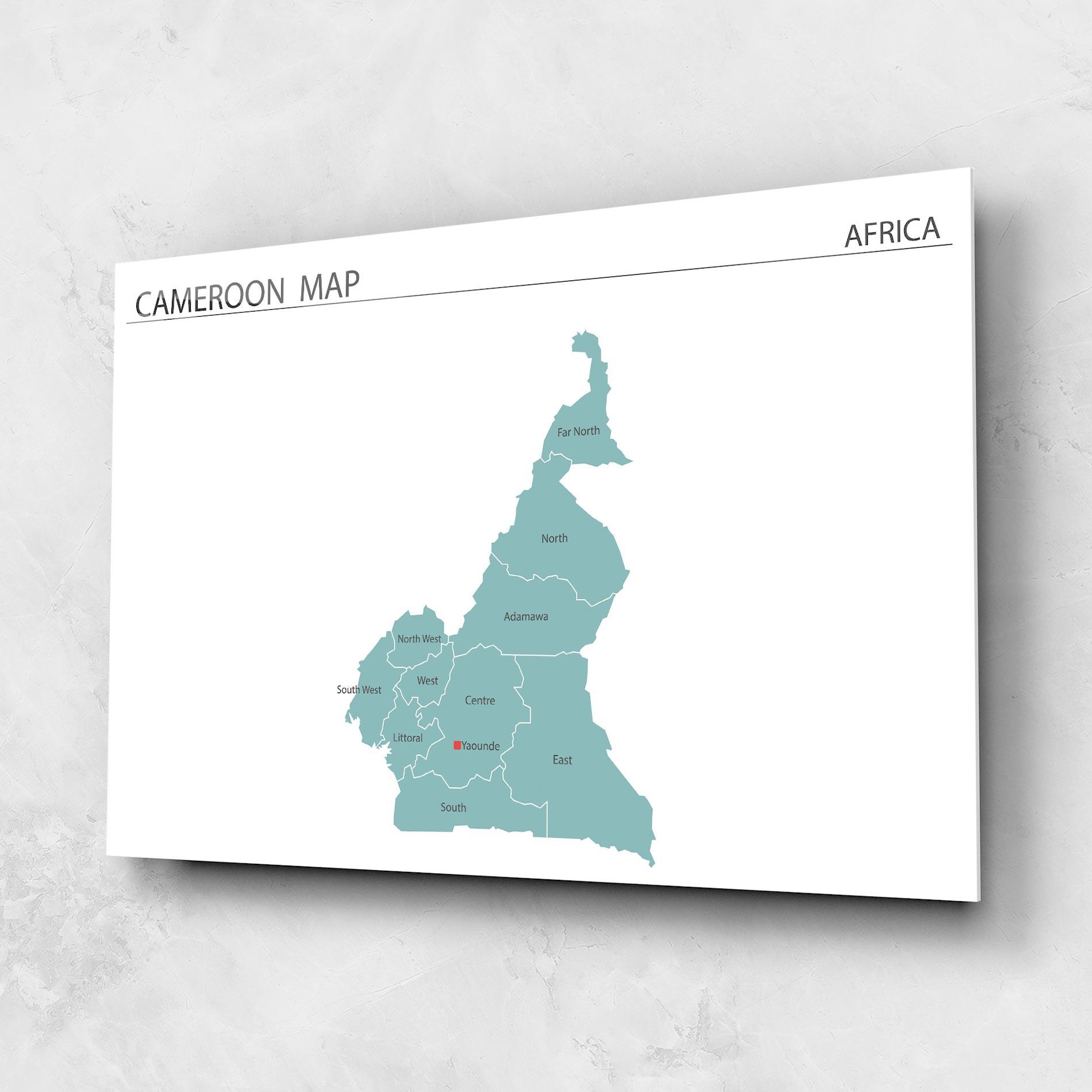 Obraz na Szkle Cameroon Map mockup 1